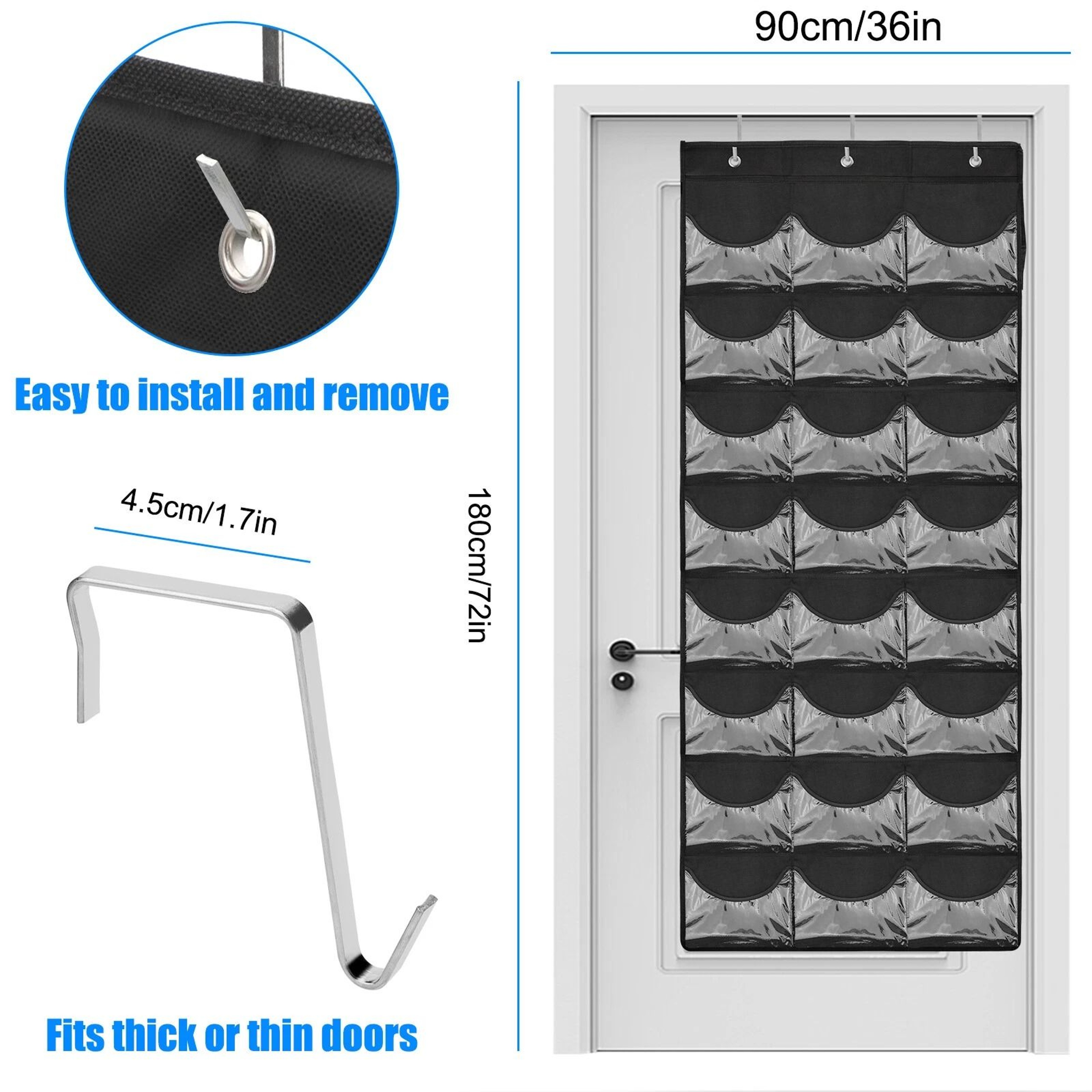 Baseball Cap Storage Holder Over Door Hat Organizer Rack Deep Pockets For Closet 4