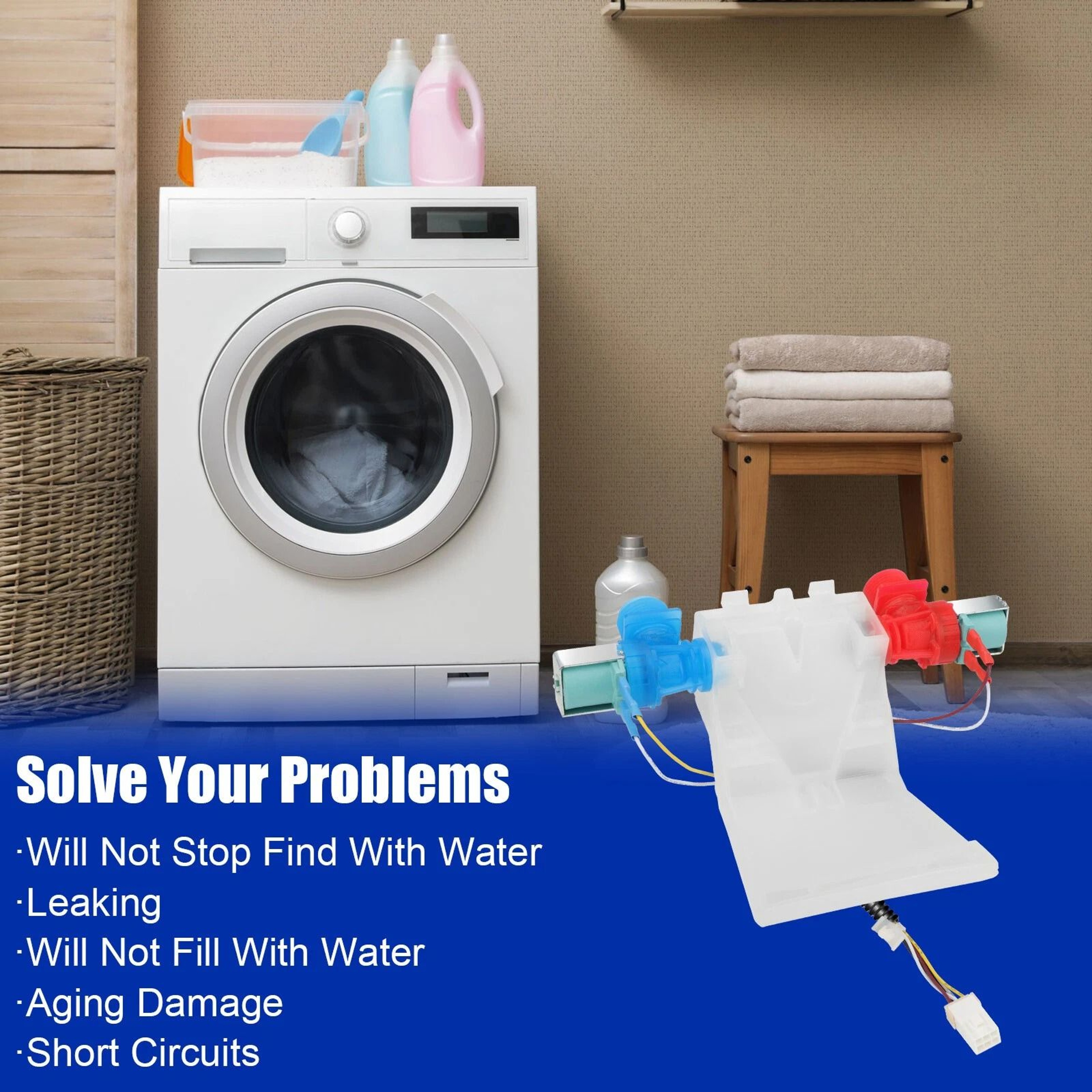 Washer Water Inlet Valve For Hot And Cold Water Control 6