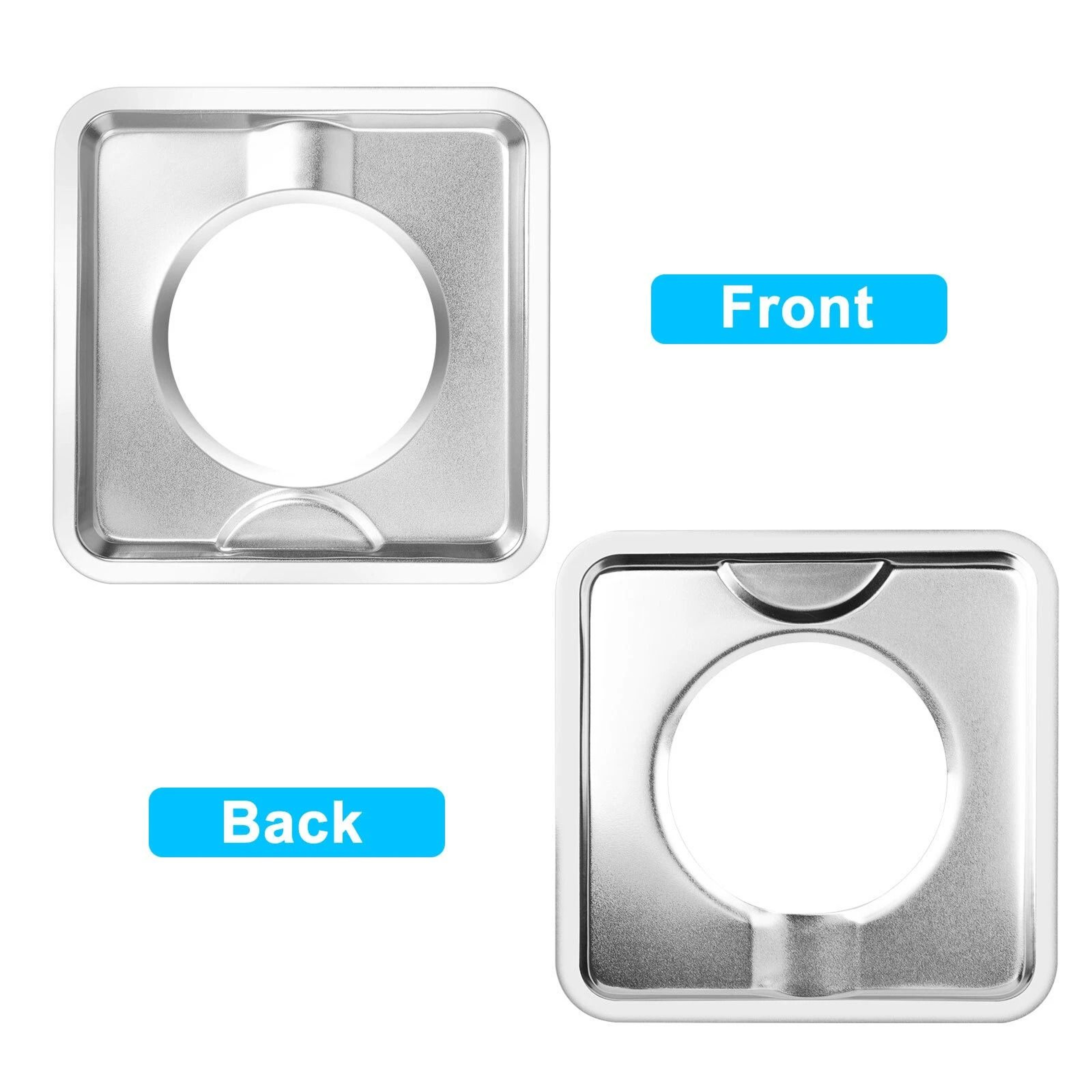 Stainless Steel Gas Range Stove Drip Pans  Square Burner Covers Reusable 1