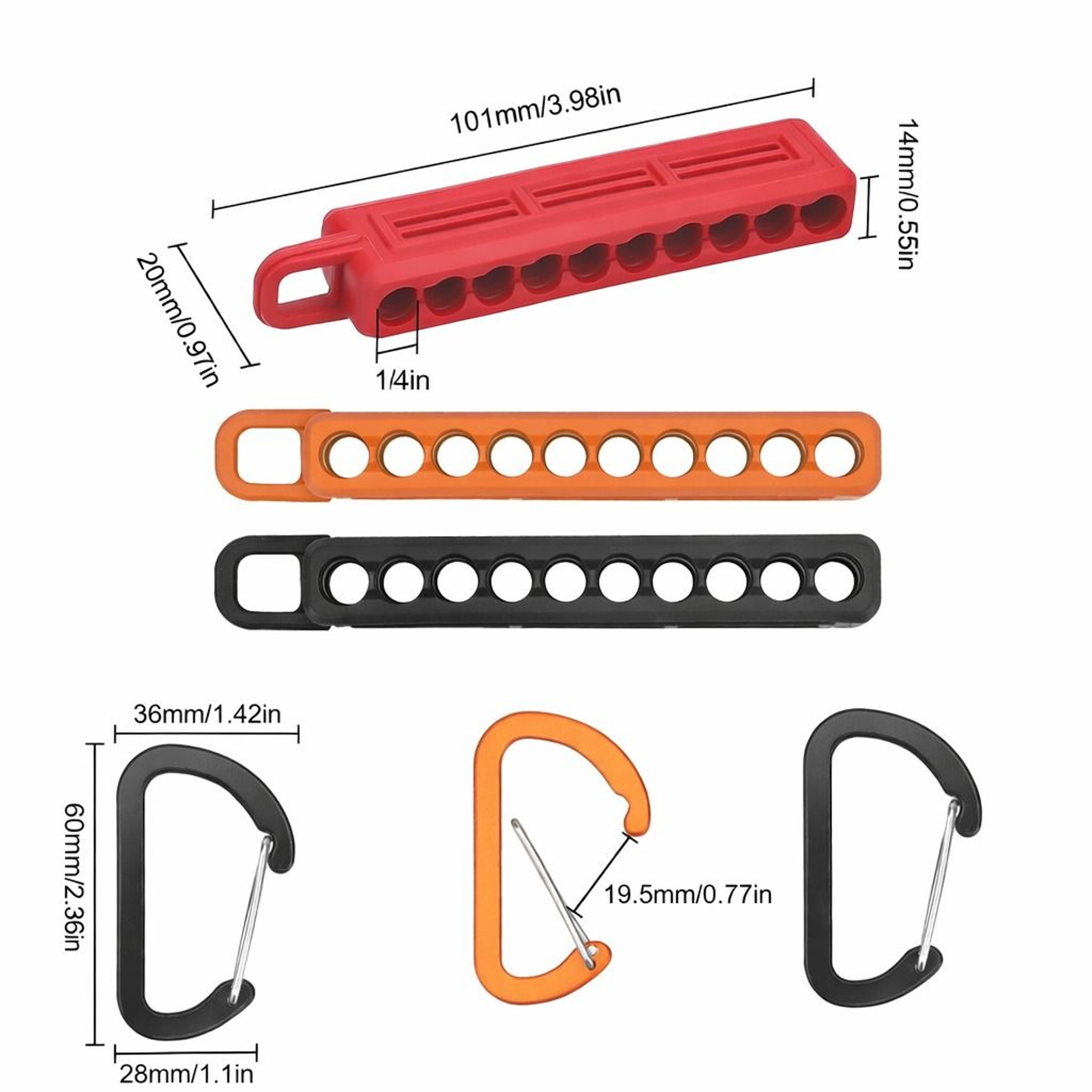 Screwdriver Bit Holder Organizer With Carabiner  SpaceSaving Storage 6