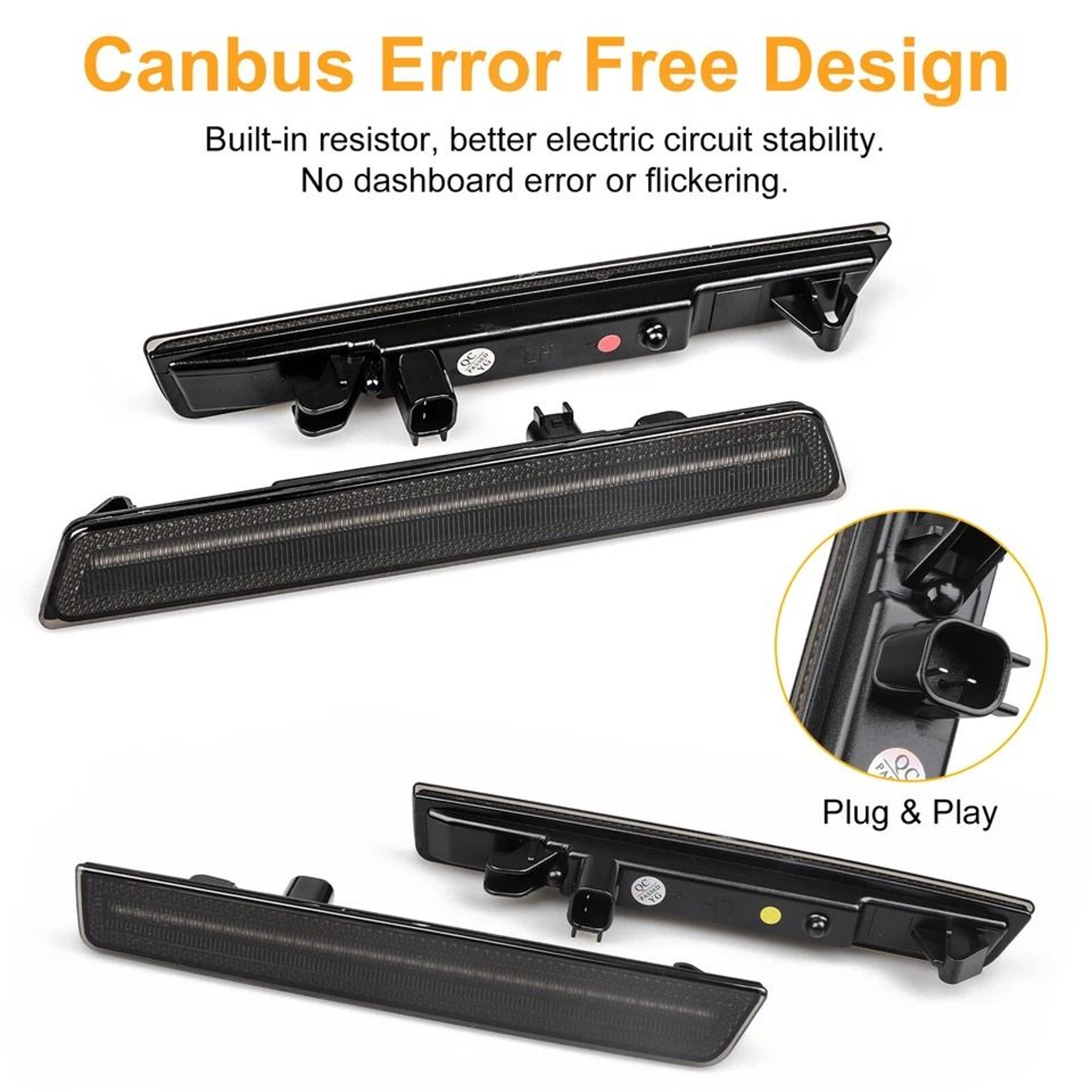 Front  Rear LED Side Marker Light Lamps  Smoked Lens High Brightness Waterproof 1