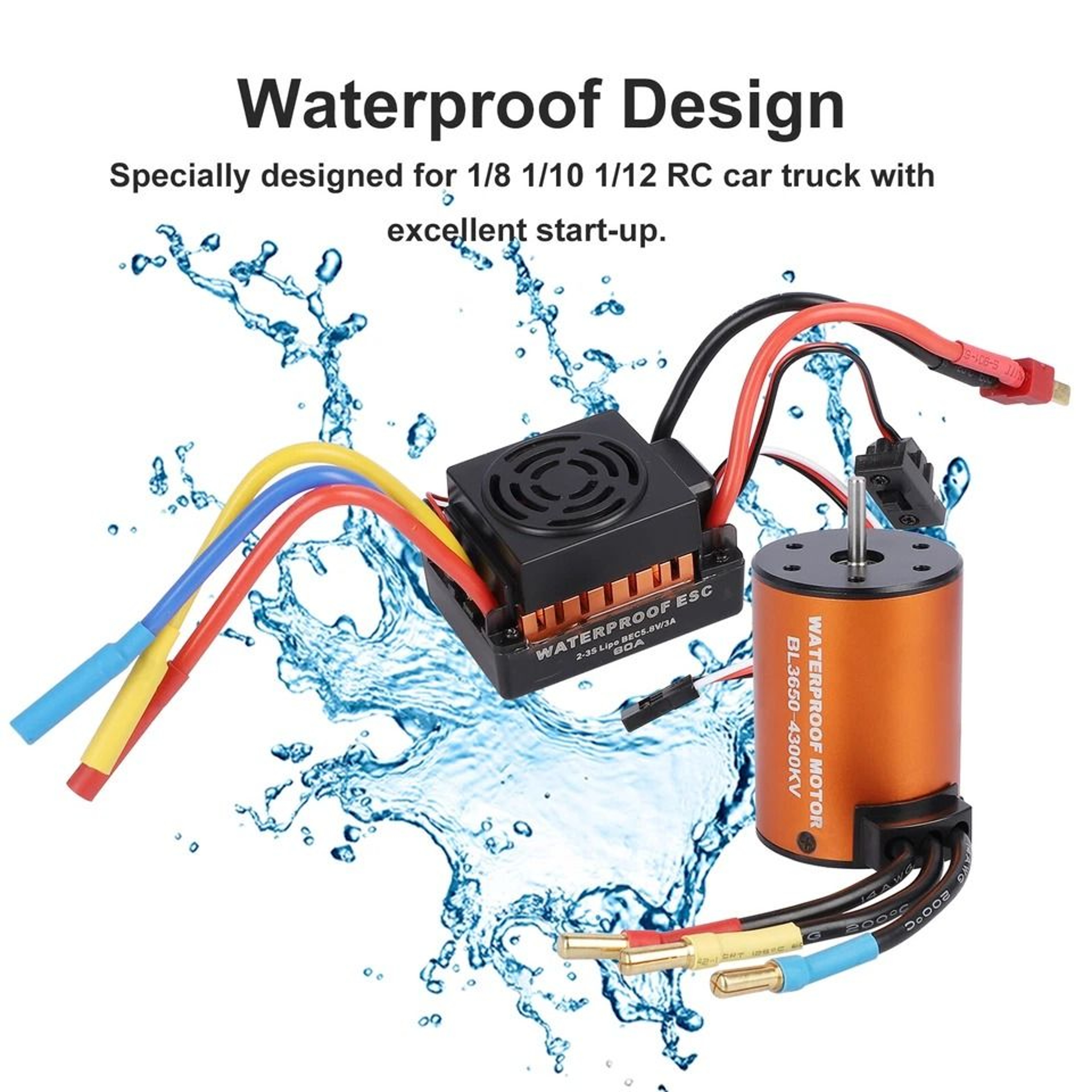 Waterproof Brushless Motor With ESC Combo For RC Cars 2