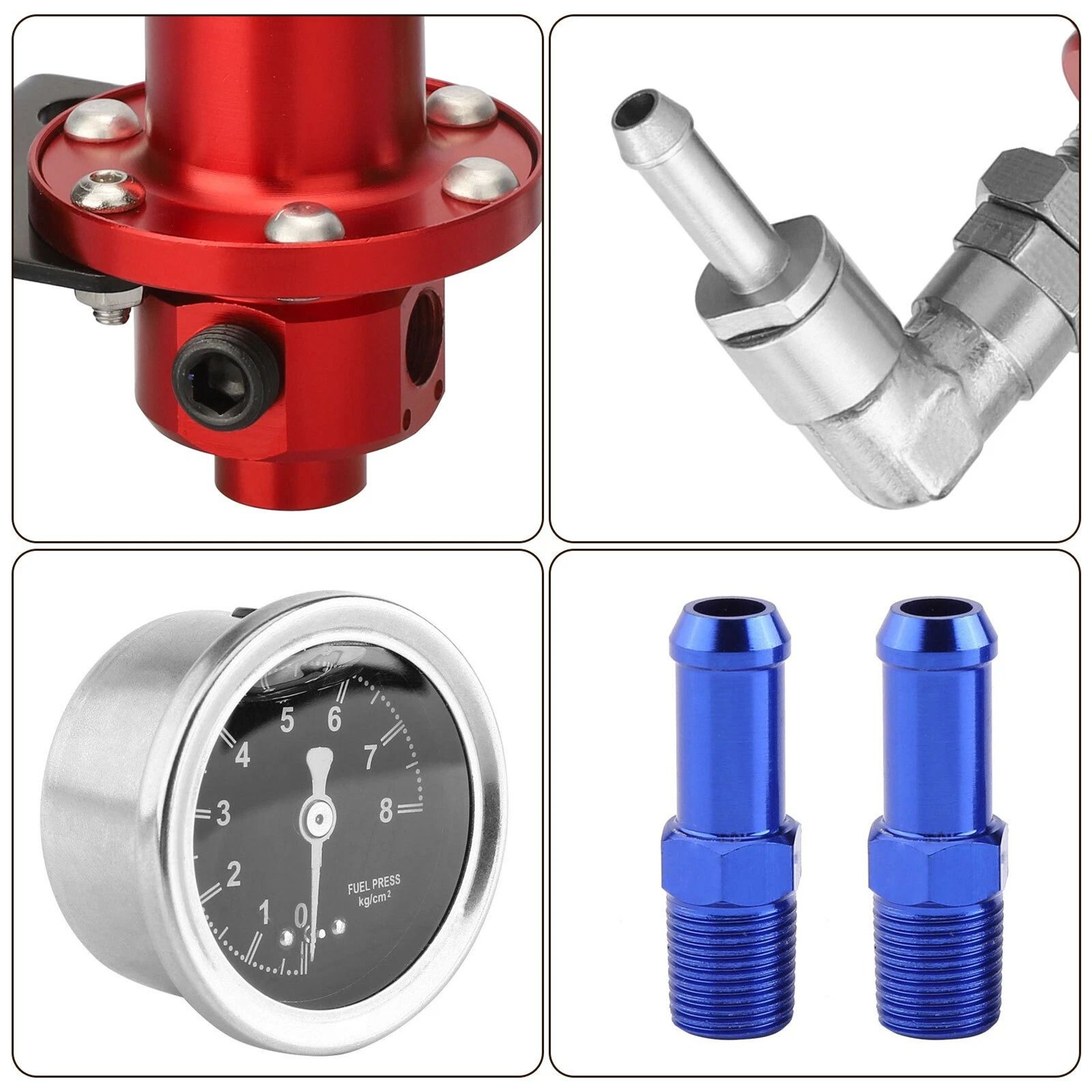 Adjustable Auto Car Fuel Pressure Regulator With OilFilled Gauge For HighPerformance Engines 2
