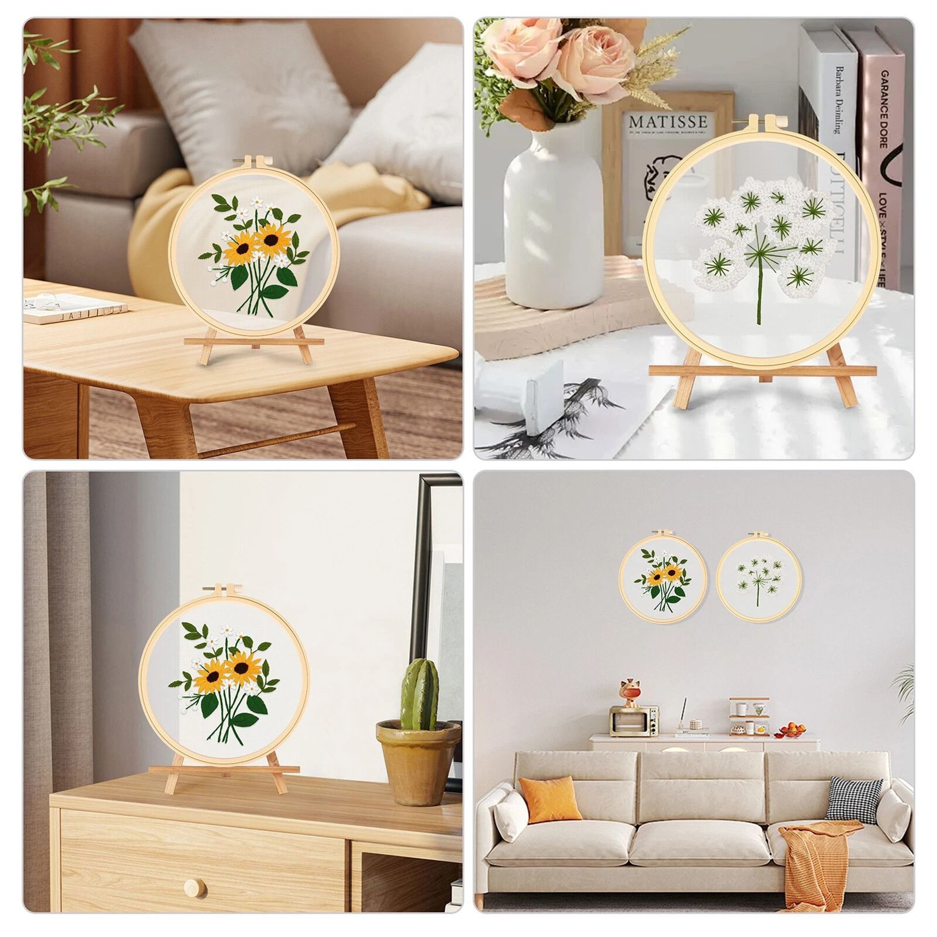 Embroidery Kit For Beginners  Complete Cross Stitch Starter Set With Floral Design And Hoop 1