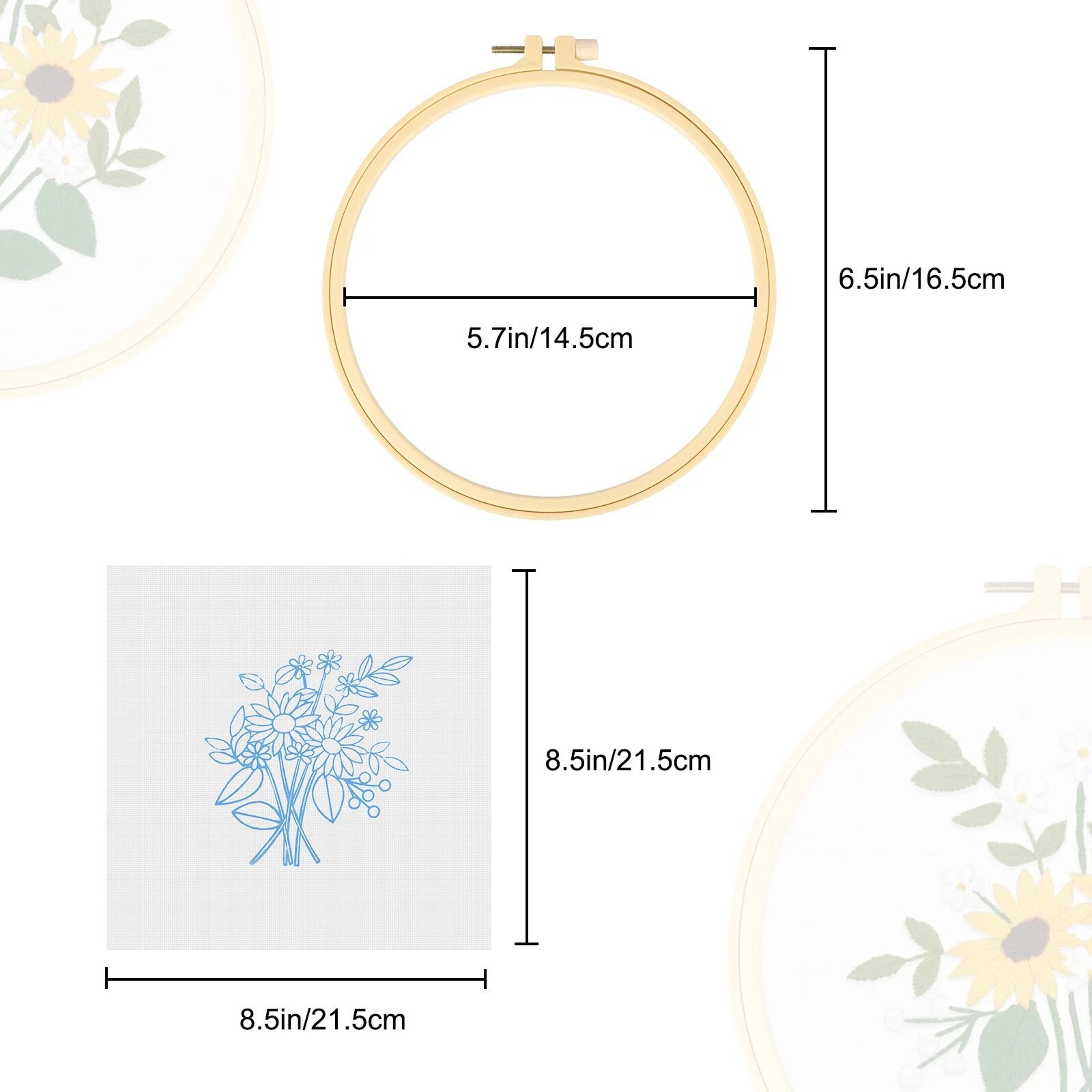 Embroidery Kit For Beginners  Complete Cross Stitch Starter Set With Floral Design And Hoop 3