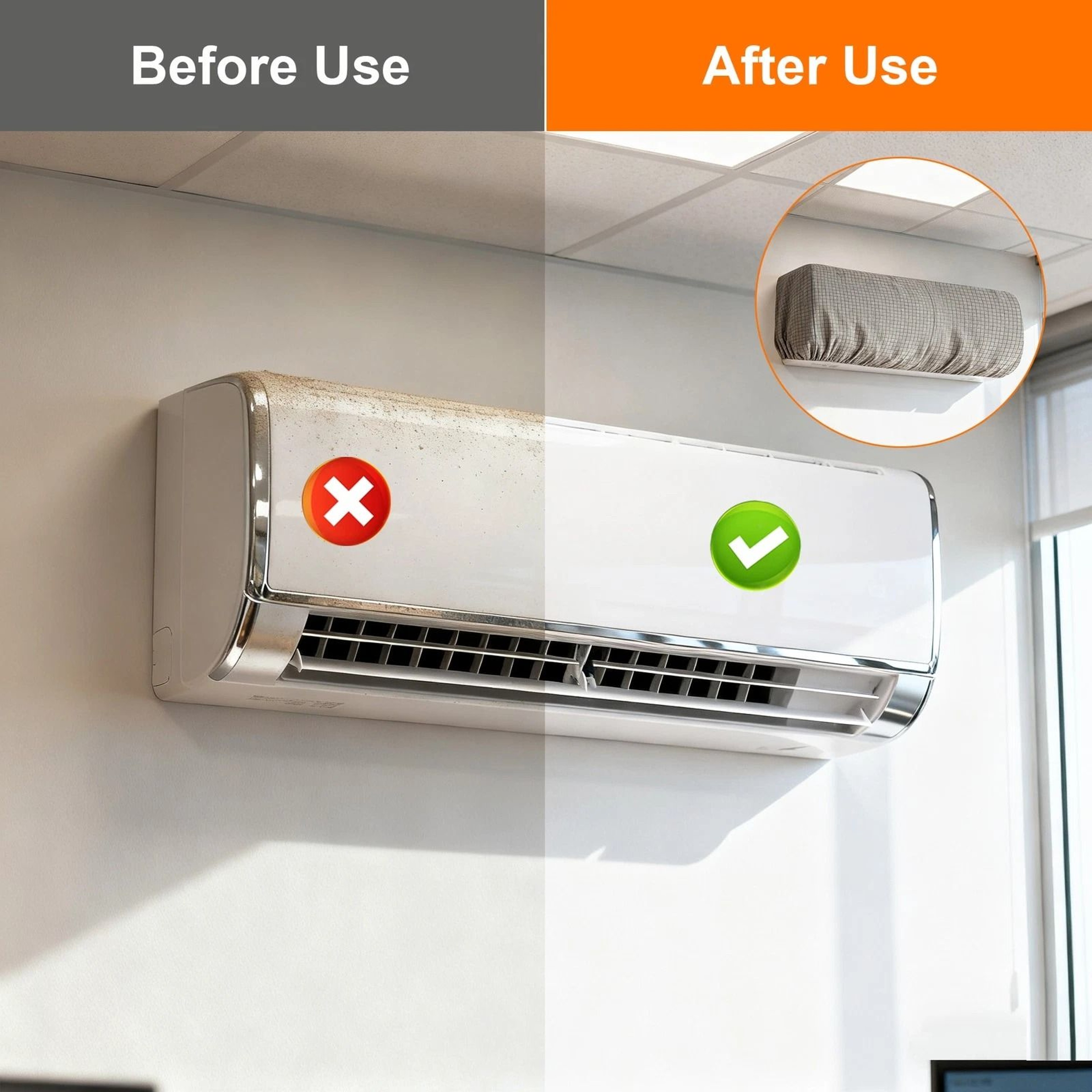 WallMounted Air Conditioner Dust Protective Cover  Elastic Polyester AC Cover For Split Indoor Unit 1