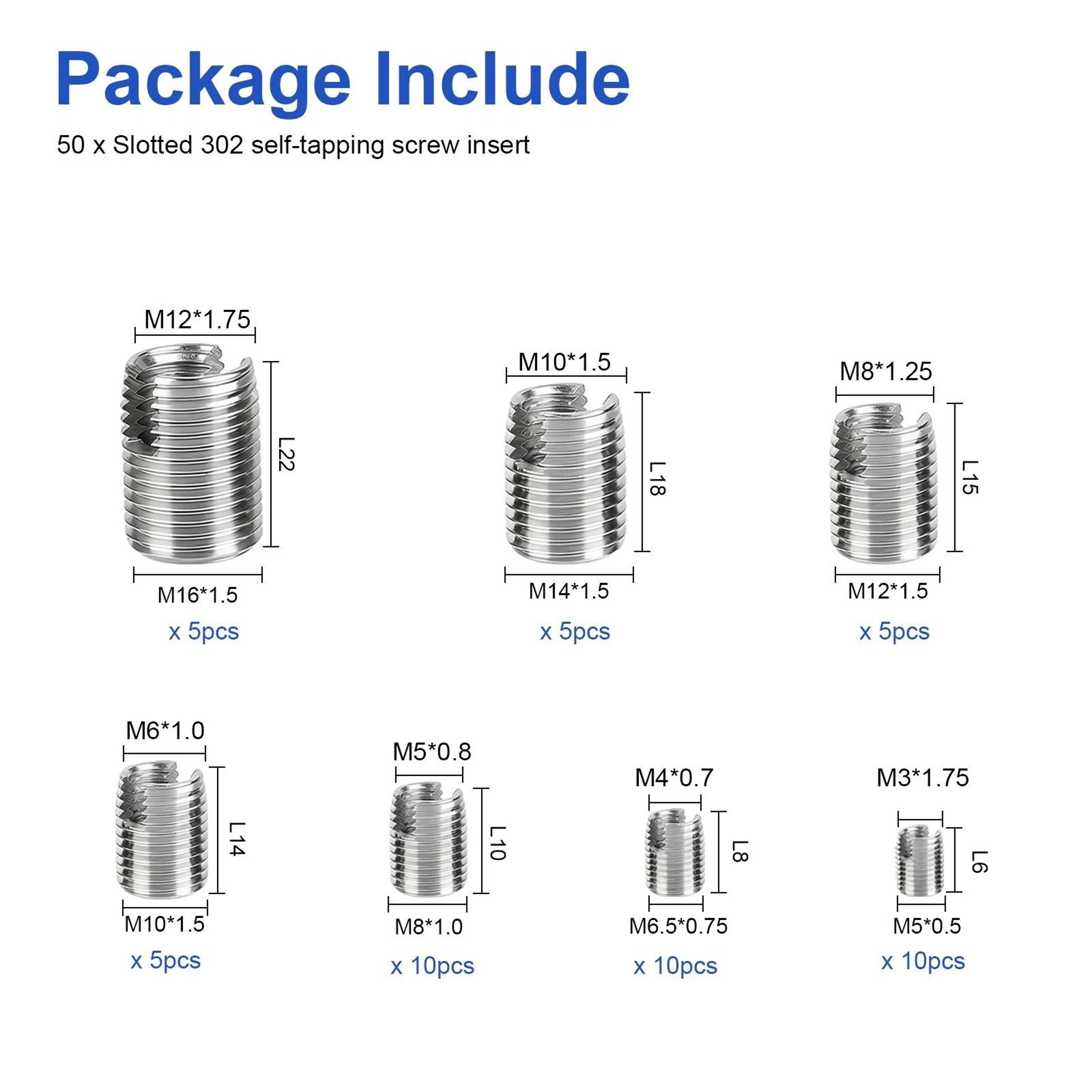 Stainless Steel SelfTapping Thread Inserts Set For Industrial Repairs  Durable And Easy To Use 5