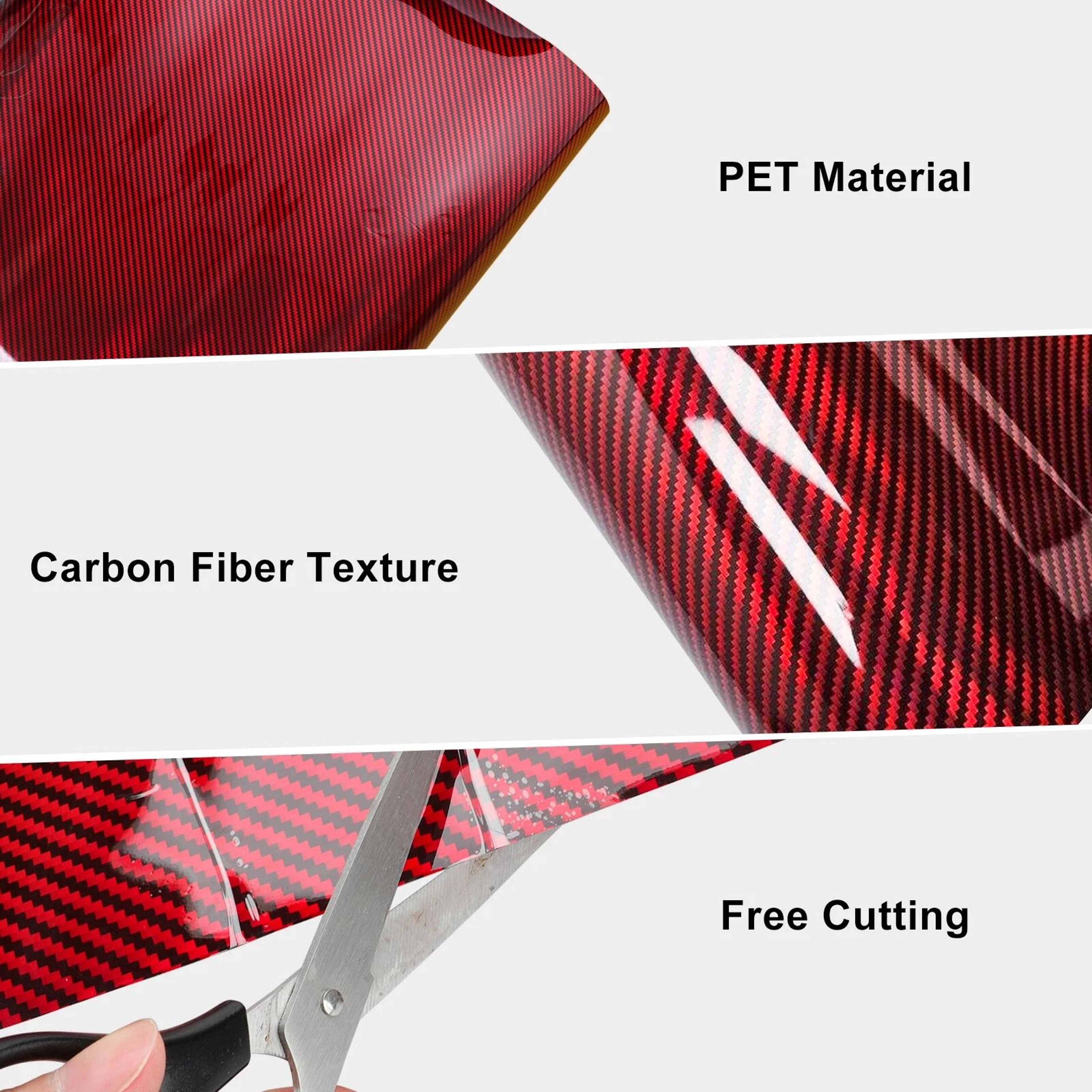 Red Carbon Fiber Wrap For Cars Motorcycles And Laptops  Twill Weave Waterproof  ScratchResistant 5