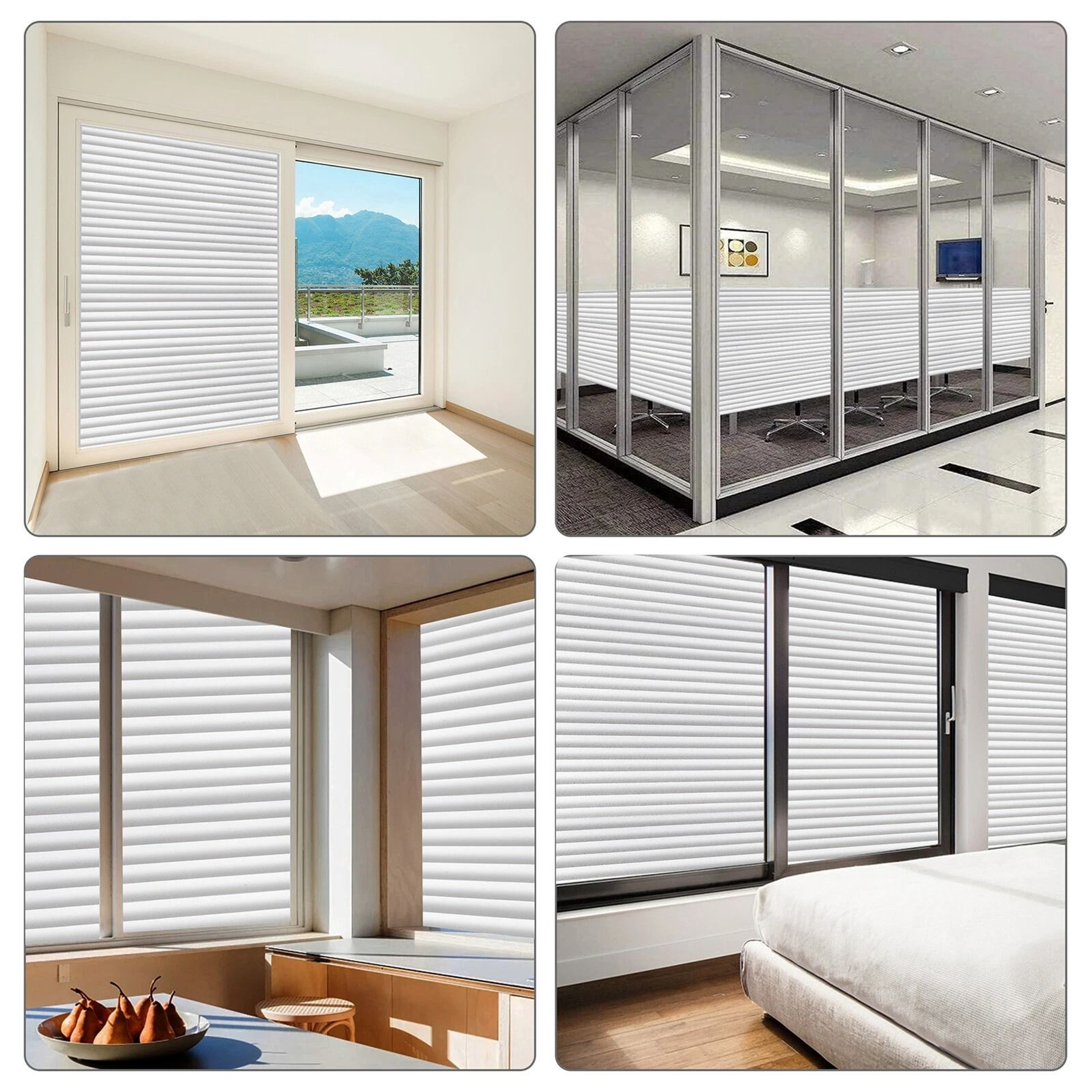 Privacy Window Film Static Cling Blind Style Glass Cover For Home And Office 2