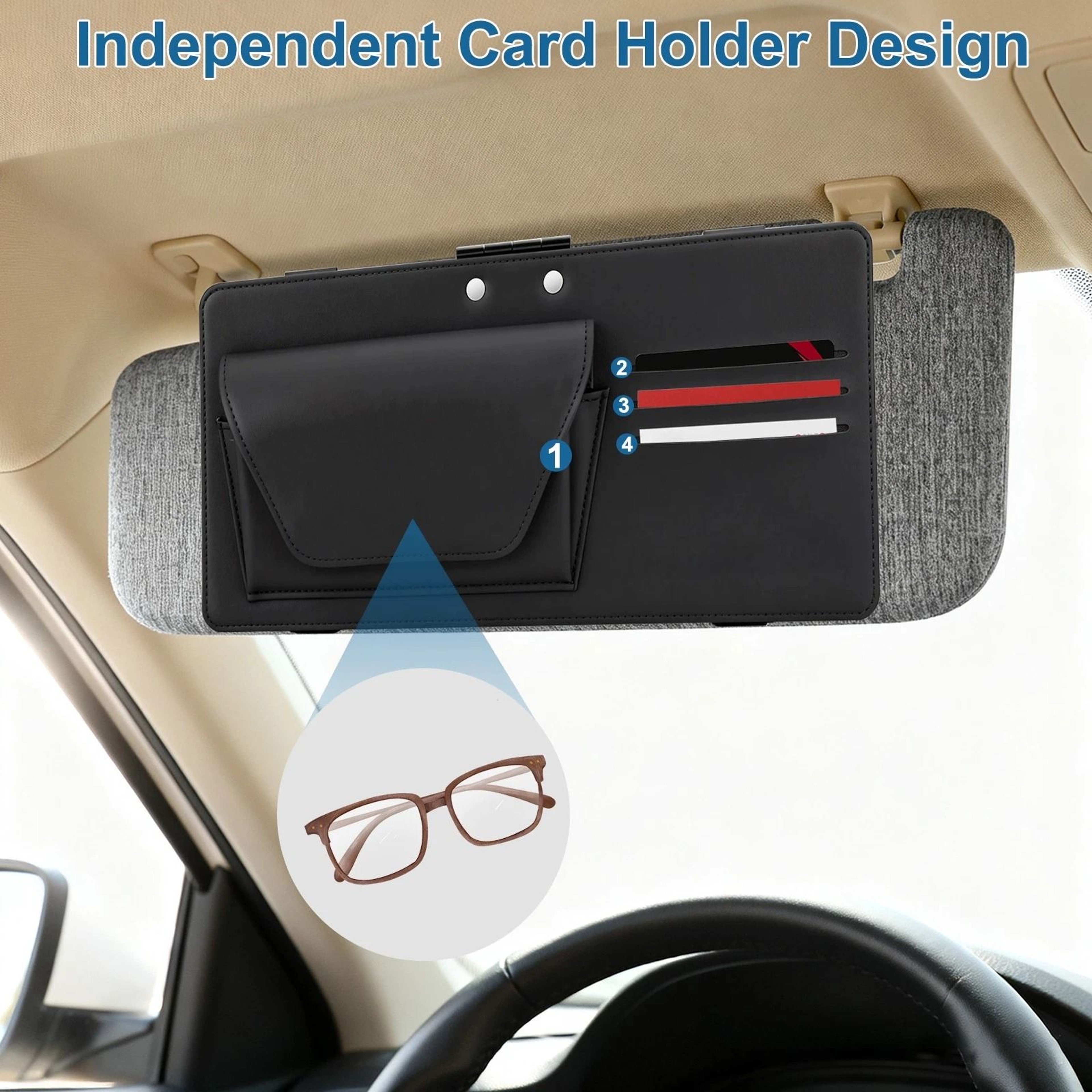 Universal Polarized Car Sun Visor Extender  AntiGlare Day  Night Sunshade Panel For UV Protection 6