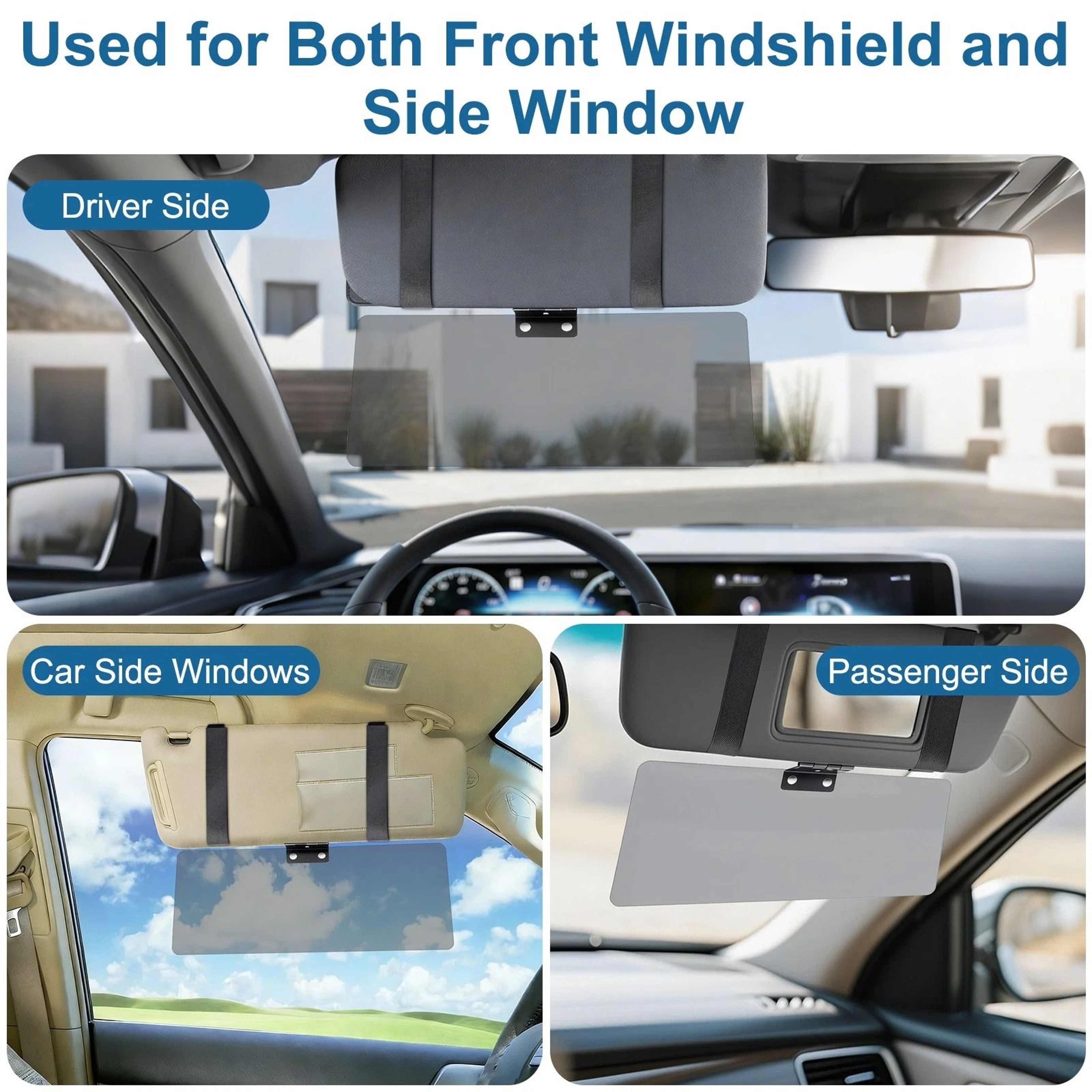 Universal Polarized Car Sun Visor Extender  AntiGlare Day  Night Sunshade Panel For UV Protection 7