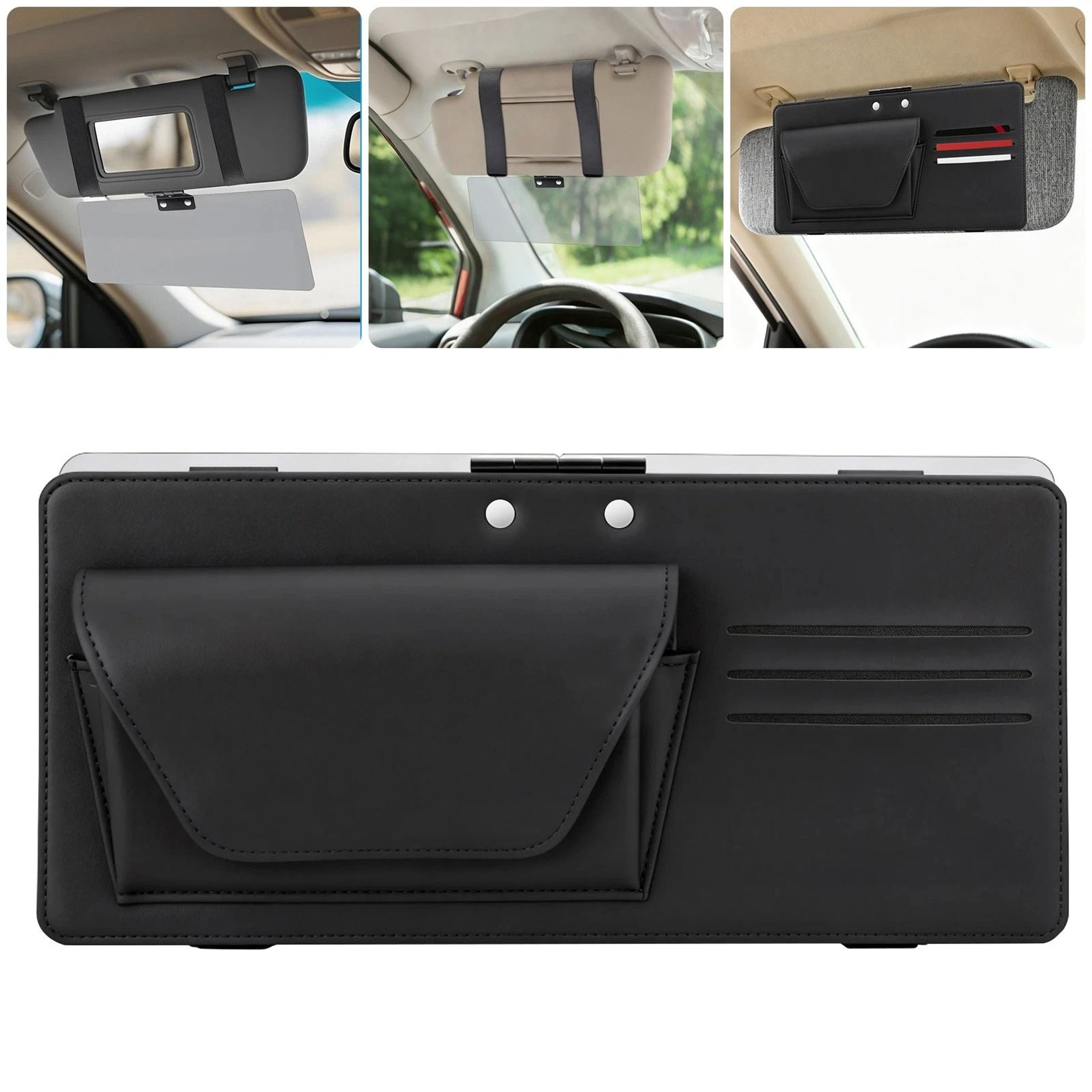 Universal Polarized Car Sun Visor Extender  AntiGlare Day  Night Sunshade Panel For UV Protection 3
