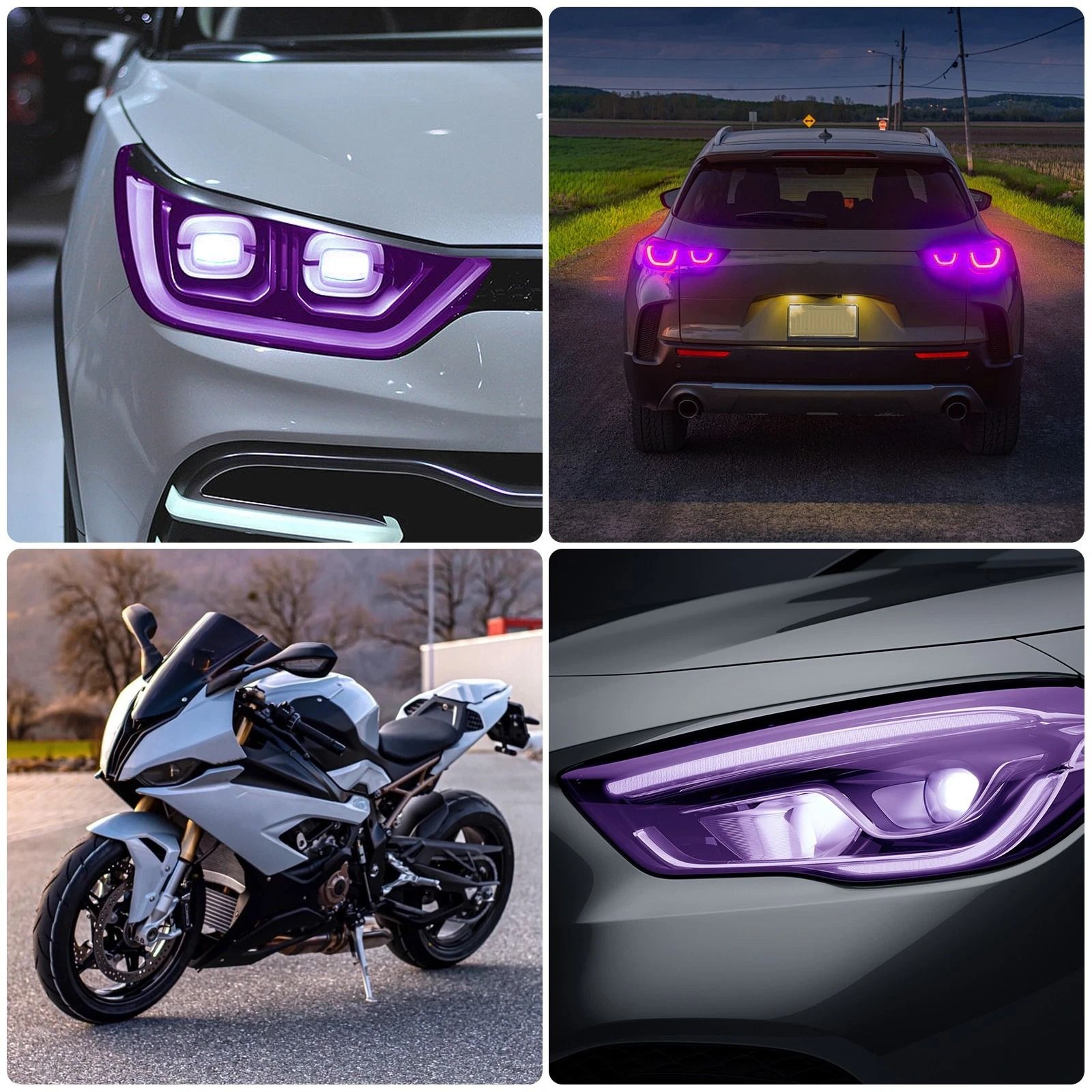UV Reactive Headlight Tint Film For Scratch Protection  UV Color Change 7
