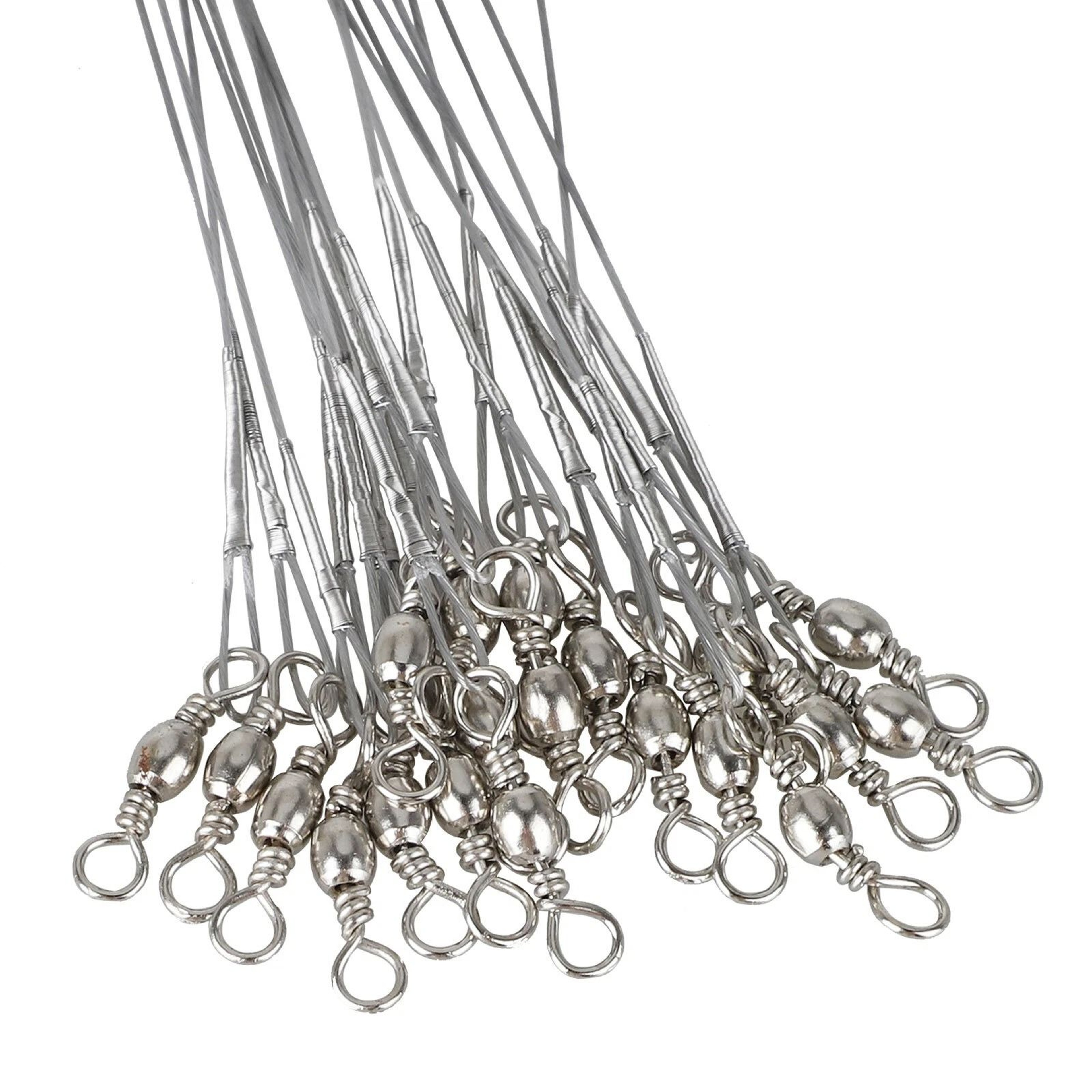 Stainless Steel Fishing Leader Wire  Fish Lure Trace Durable NylonCoated With Snap Hooks 6