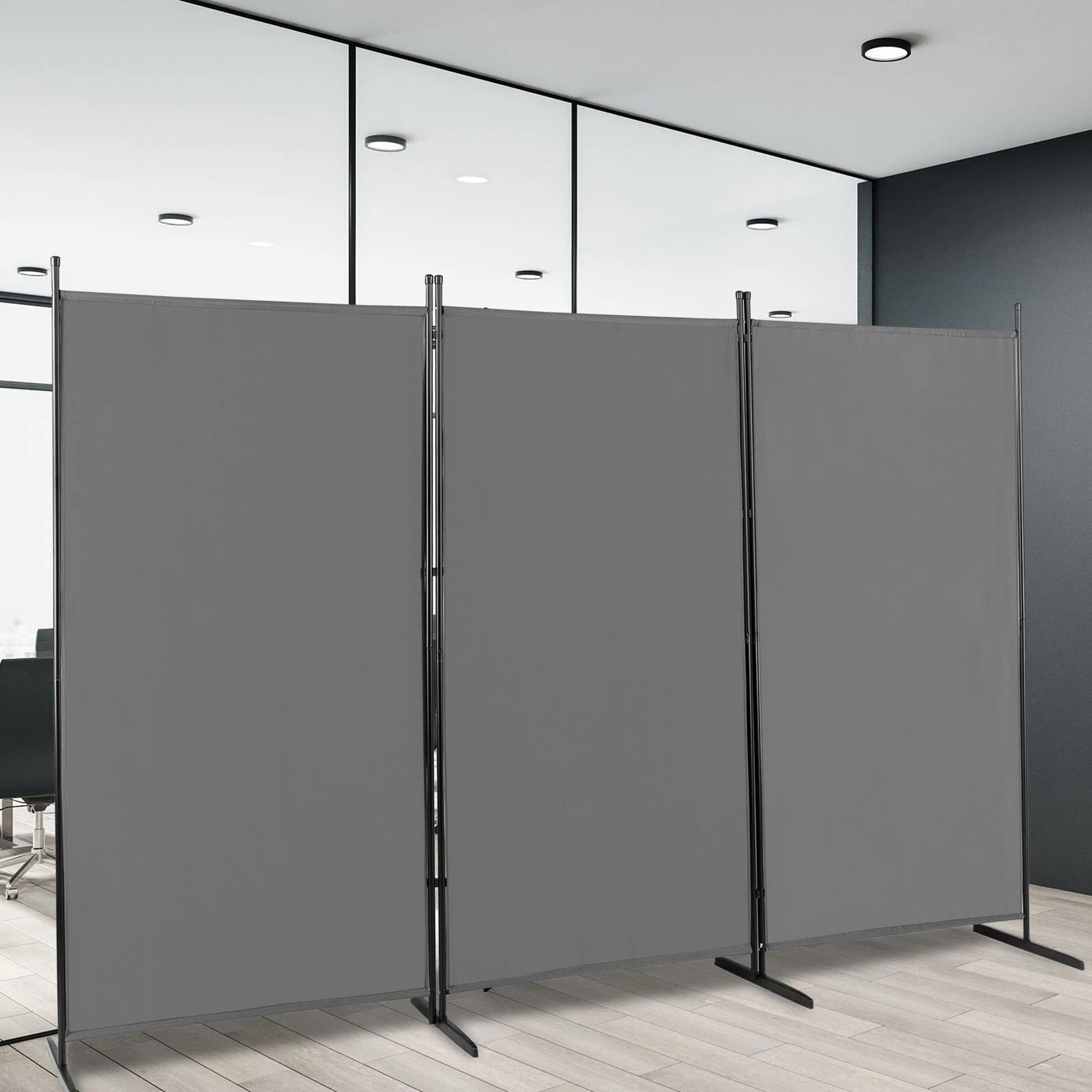Room Divider Privacy Screens For Home Office  Folding Steel With Adjustable Panels 0