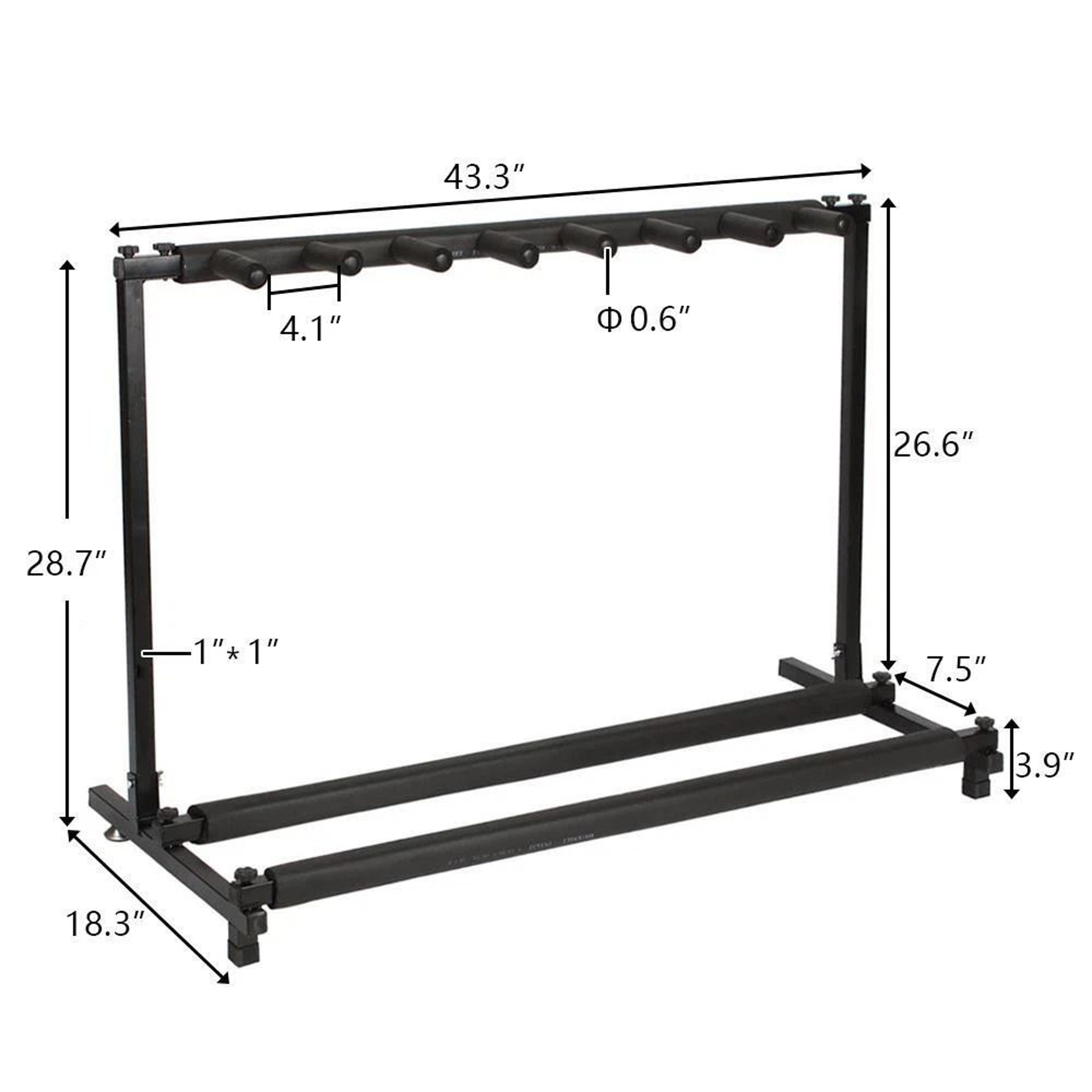 Guitar Folding Stand  Adjustable Display Rack With Padded Organizer For Guitars  Basses 8