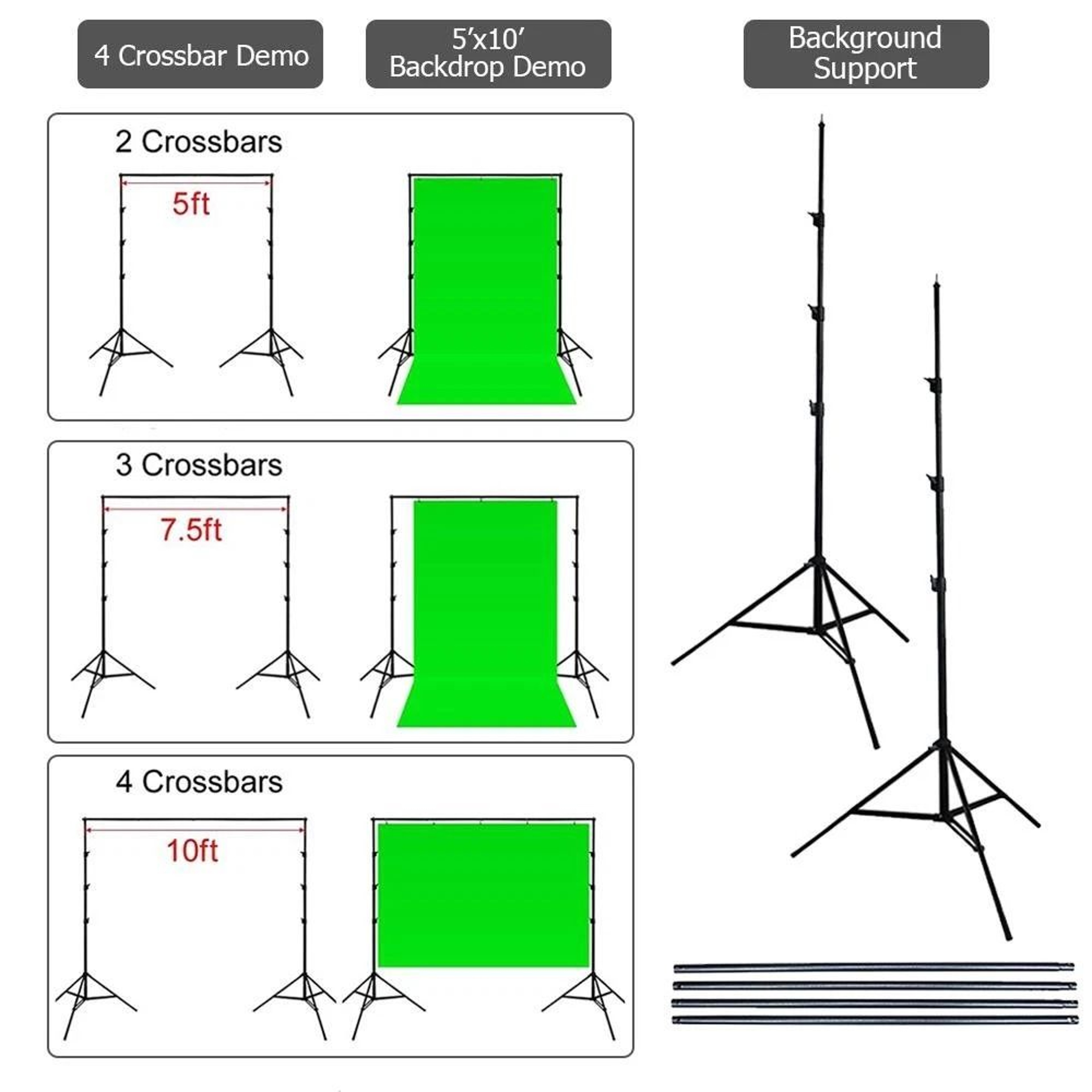 Adjustable Background Support Stand Photography Kit  Professional Video Backdrop Set For Photograph 4
