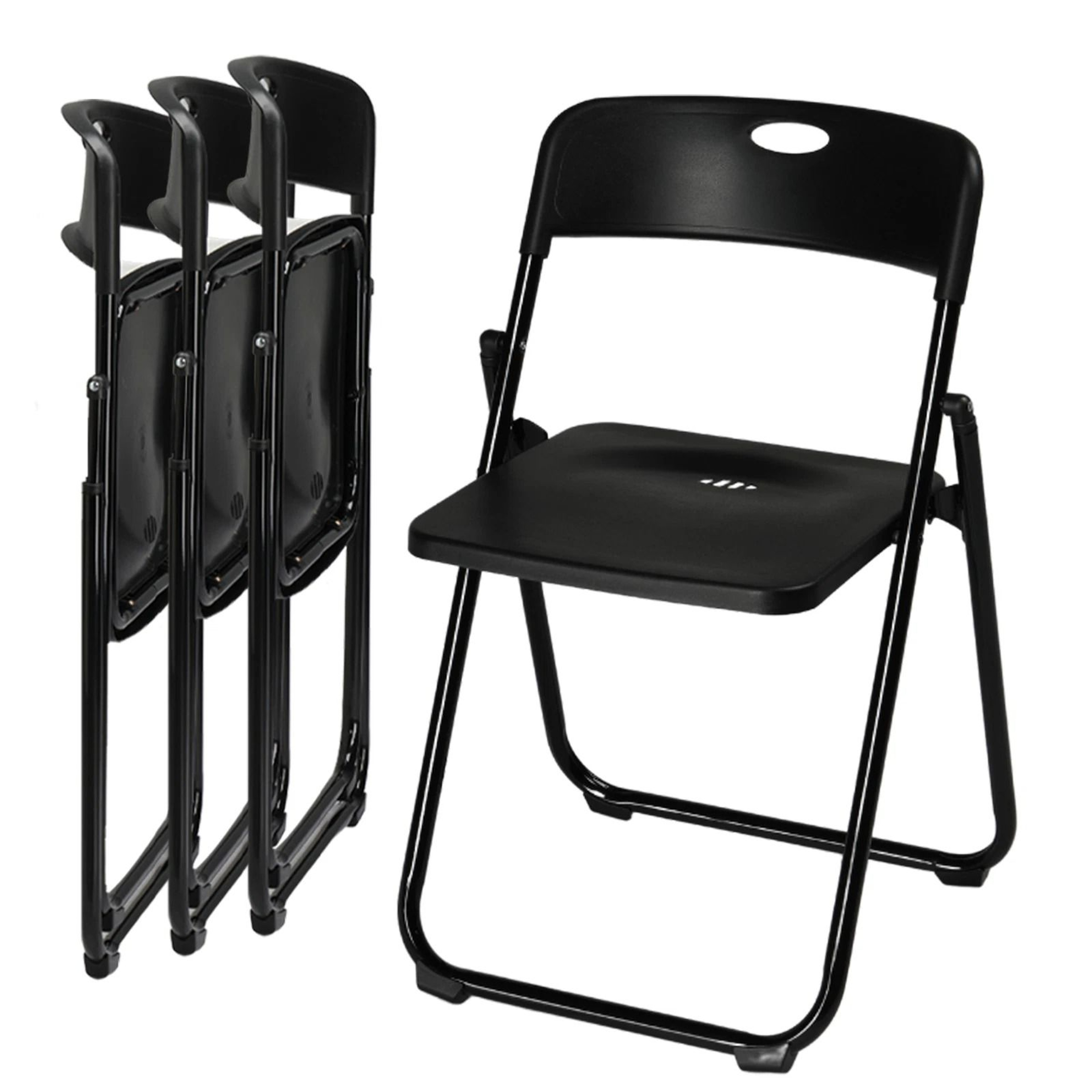 Heavy Duty Plastic Folding Chair With Reinforced Steel Frame  Portable And WeatherResistant 6
