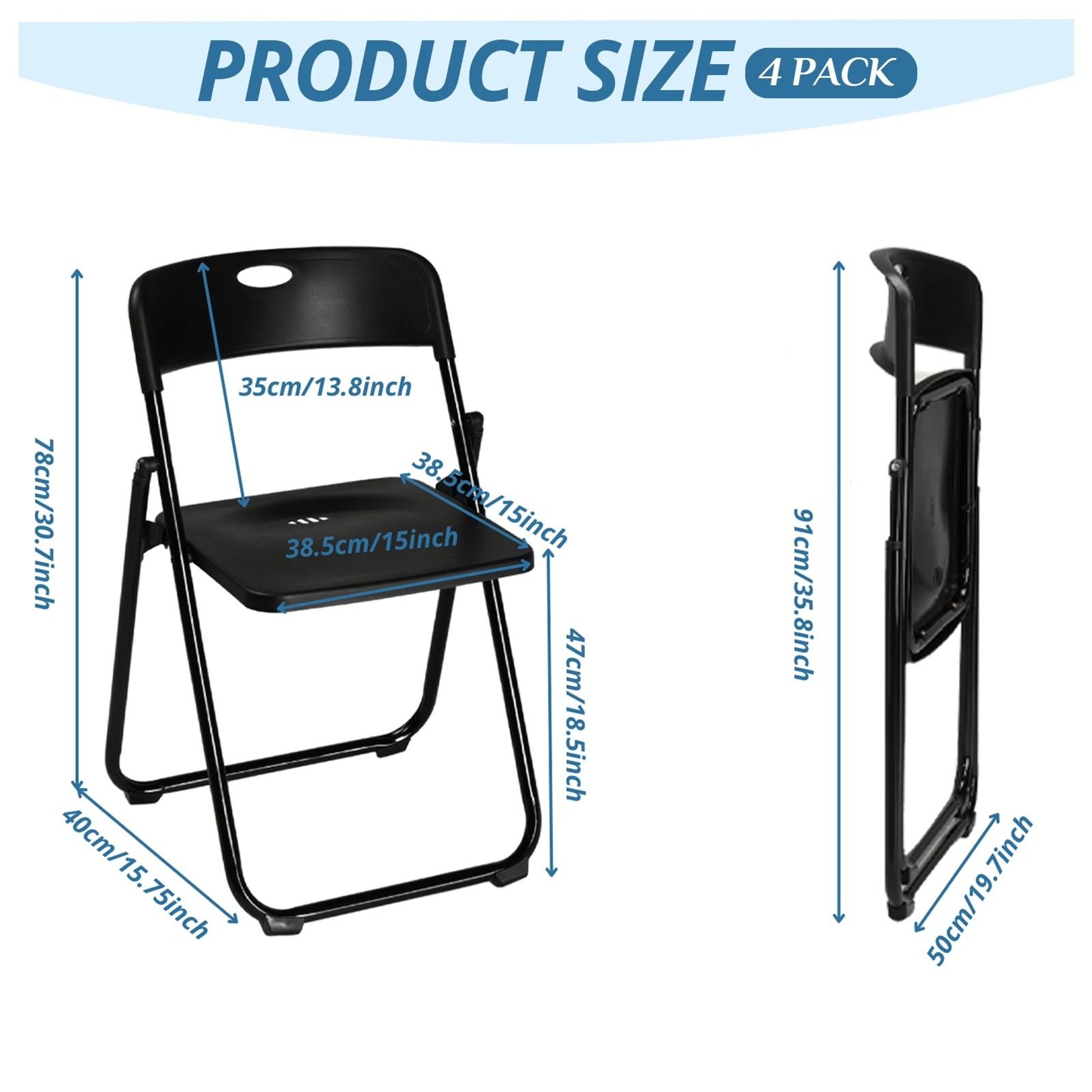 Heavy Duty Plastic Folding Chair With Reinforced Steel Frame  Portable And WeatherResistant 5