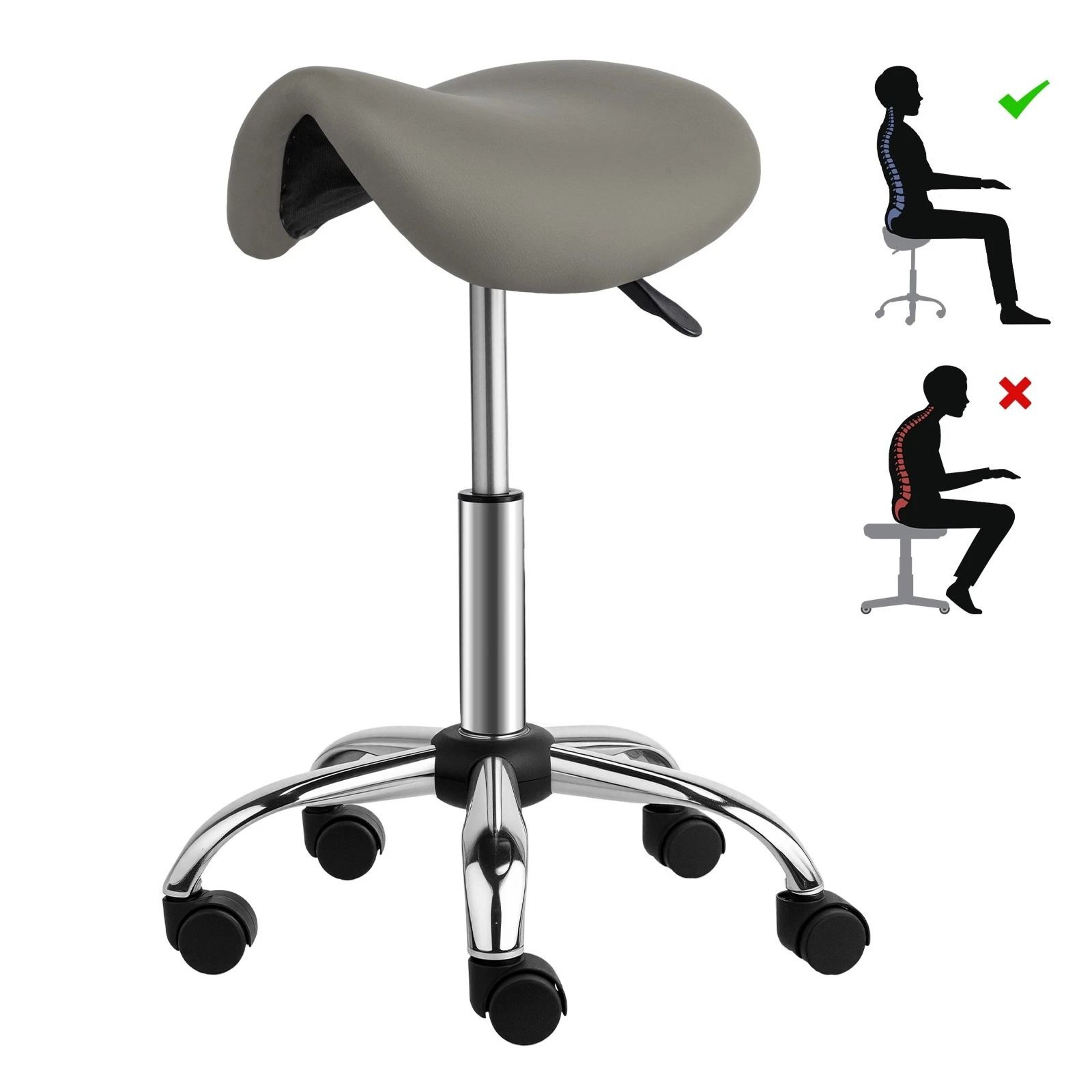 Adjustable Saddle Stool Rolling Chair  Hydraulic Stylist Cutting Stool For Salon  Office Use 2