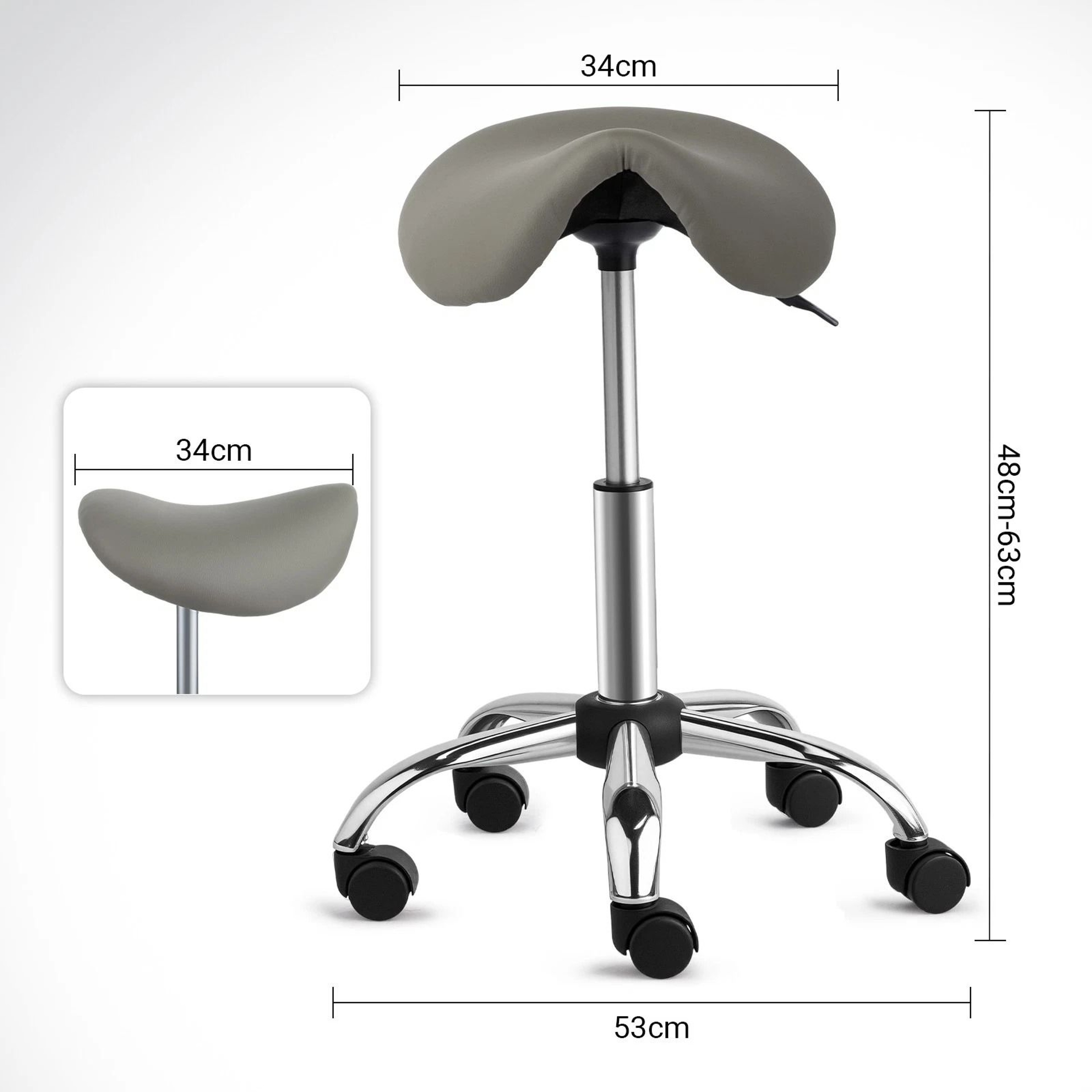 Adjustable Saddle Stool Rolling Chair  Hydraulic Stylist Cutting Stool For Salon  Office Use 3