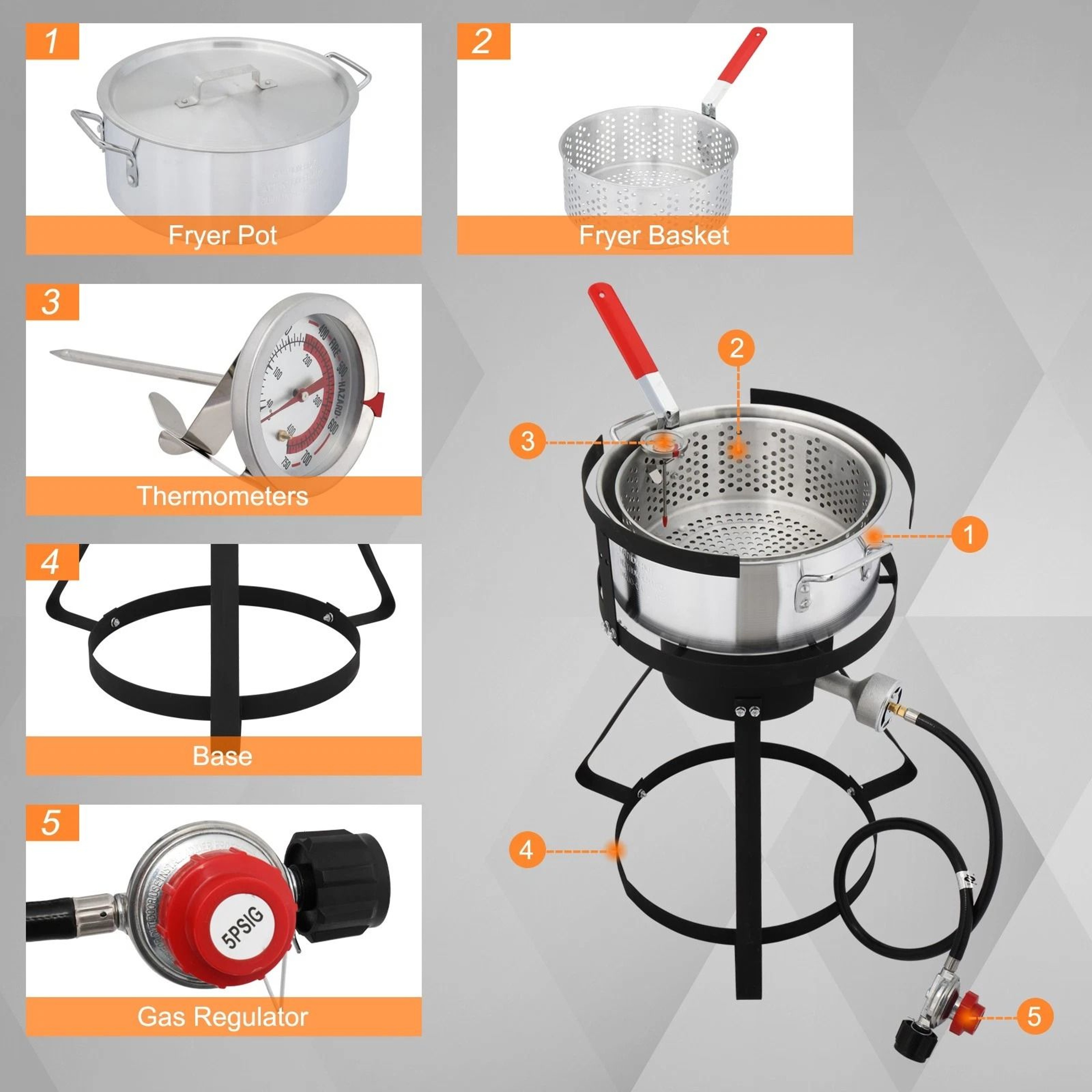 Aluminum Fryer Strainer Basket Pot For Fish Fry  Chicken Wings 3
