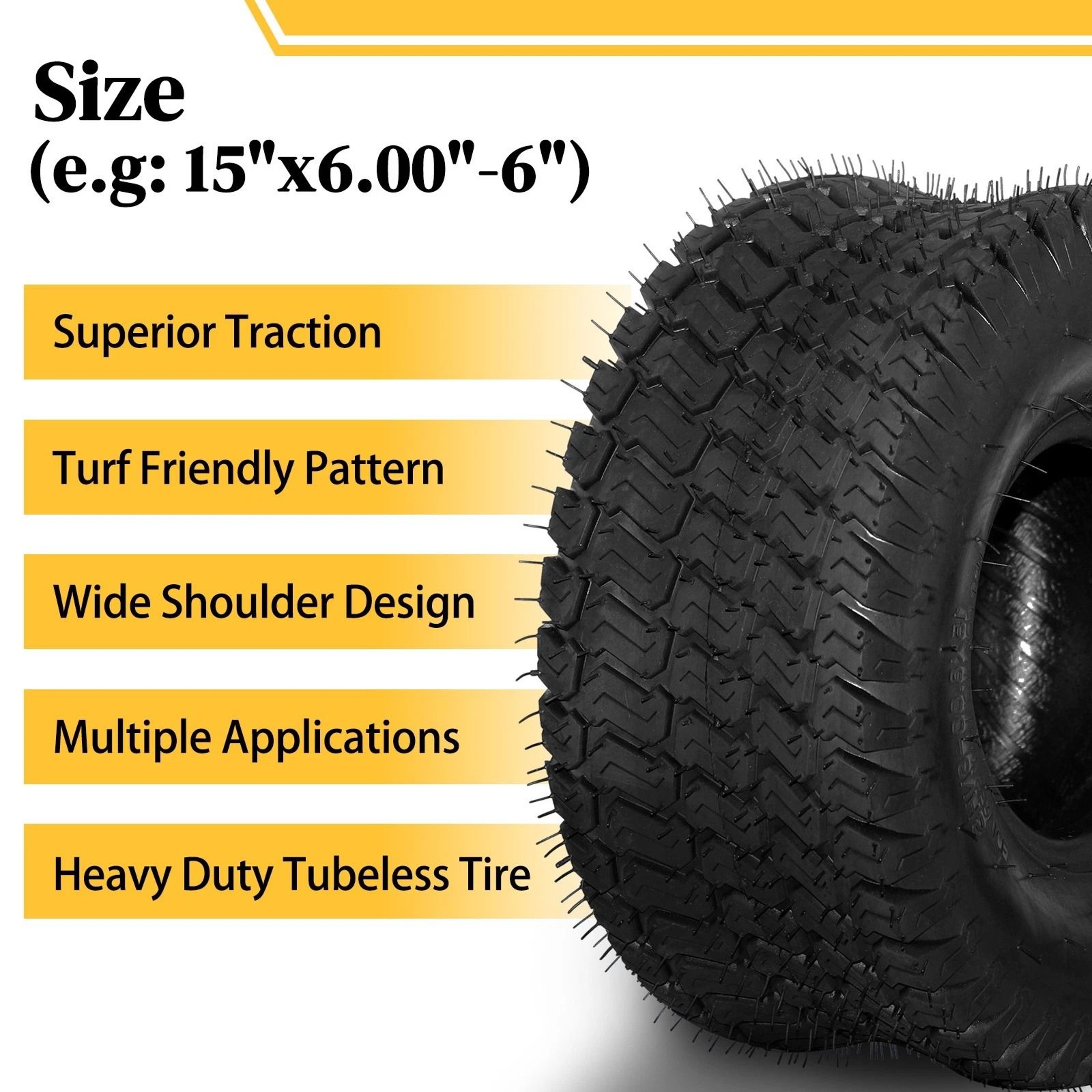 Riding Lawn Mower Garden Tractor Turf Tires 6