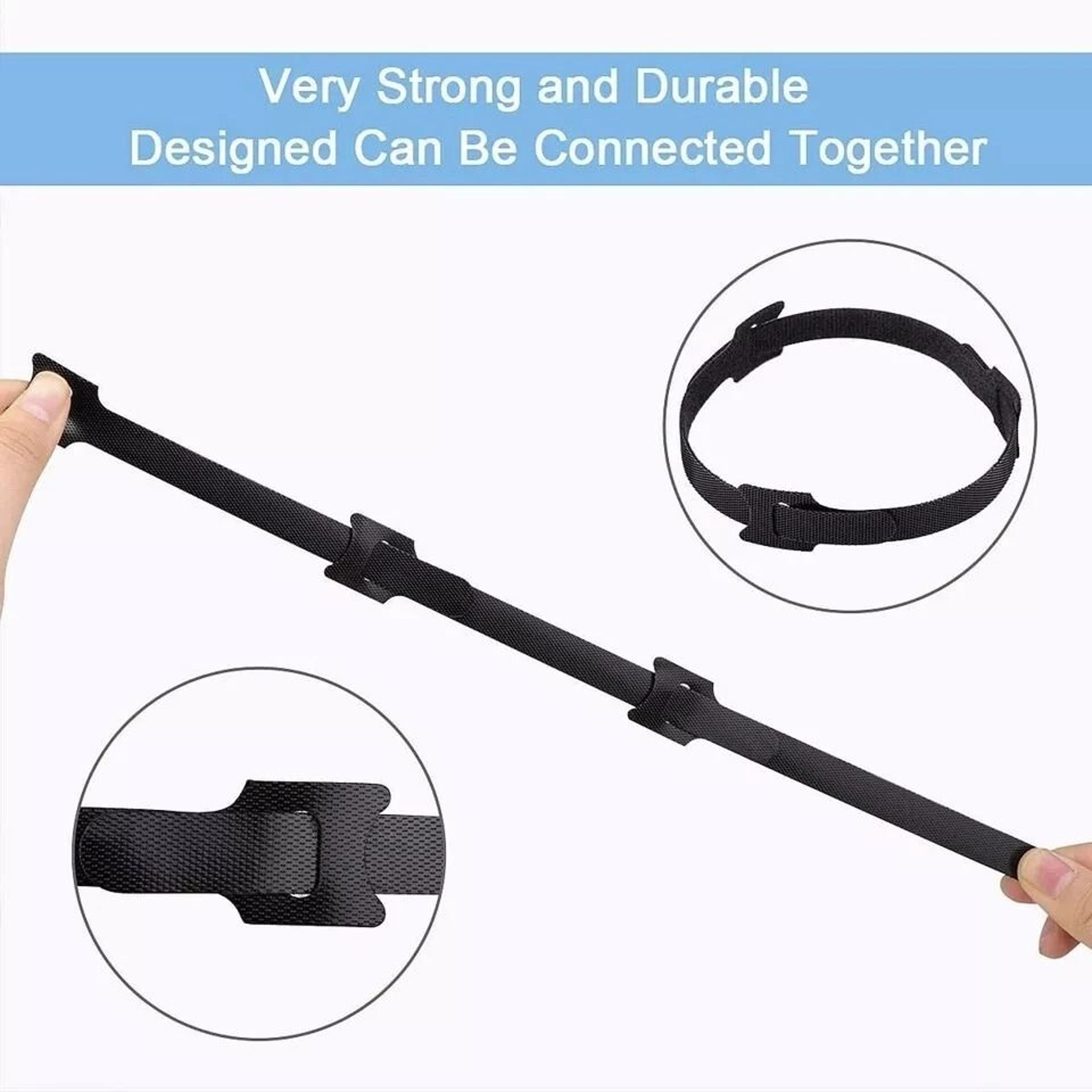 Reusable Hook And Loop Cable Straps For Wire Management And Cord Organization 5