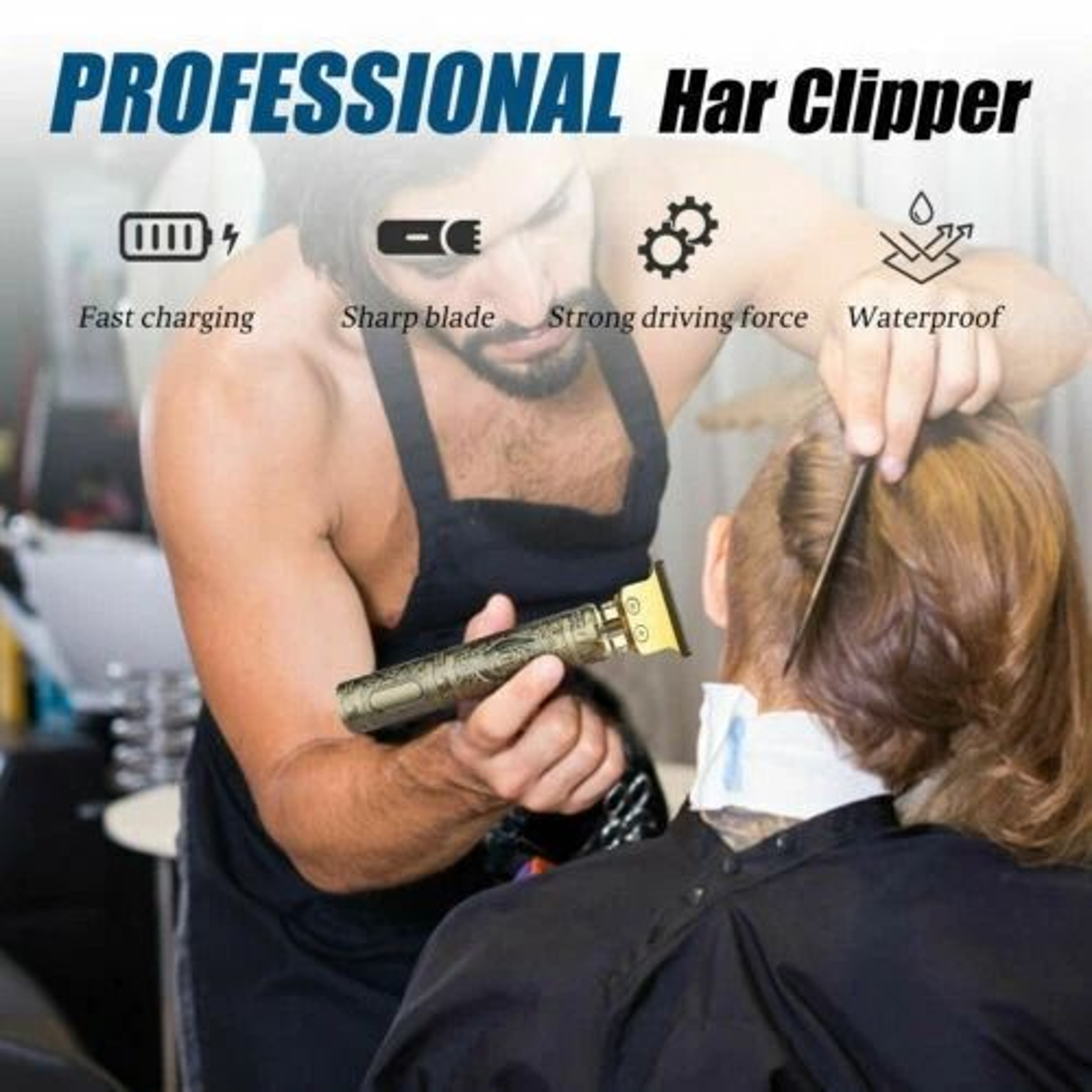 Professional USB Rechargeable Cordless Trimmer  Hair Clippers Kit 0