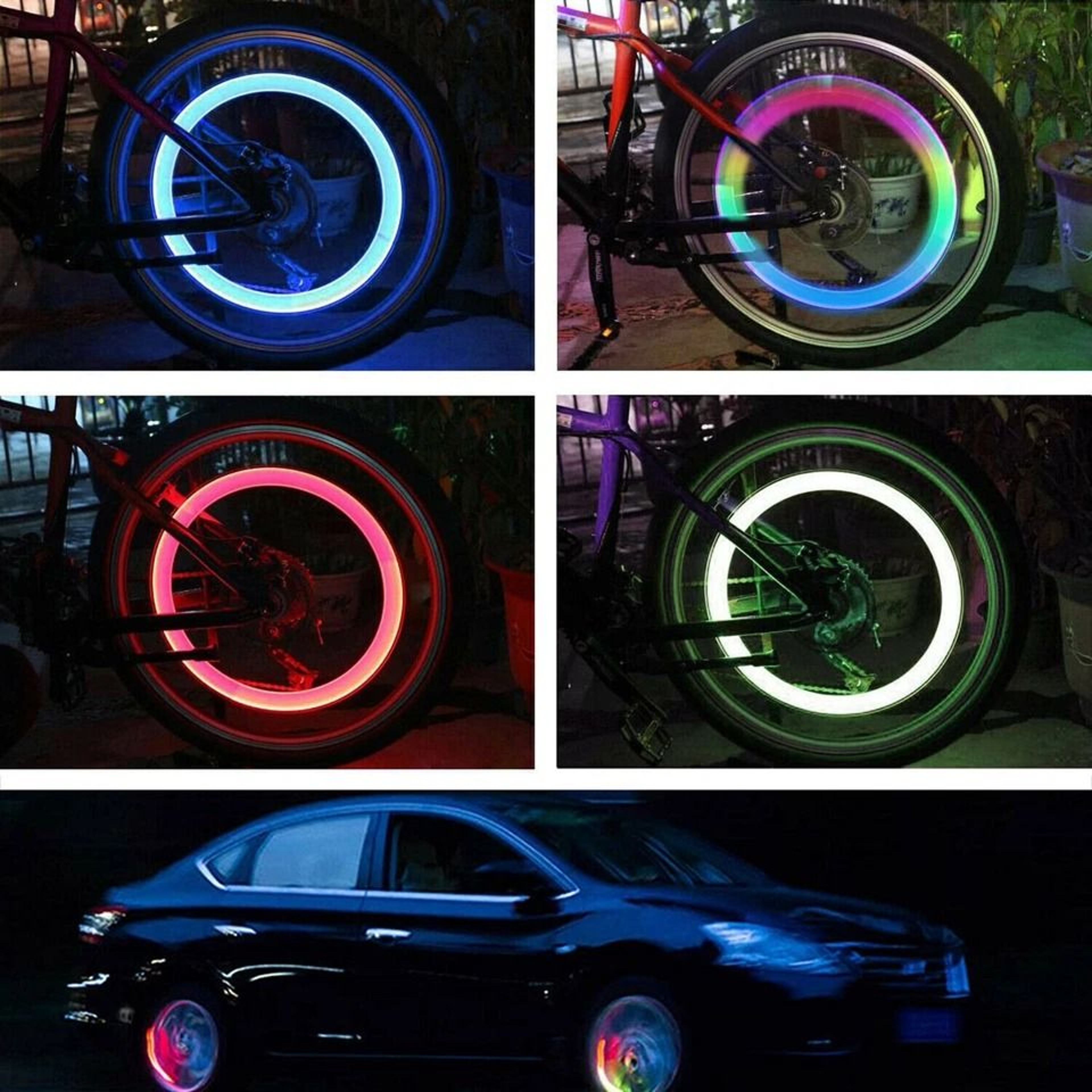 LED Valve Stem Lights For Cars Motorcycles And Bicycles  Universal Tire Valve Cap Accessories 7