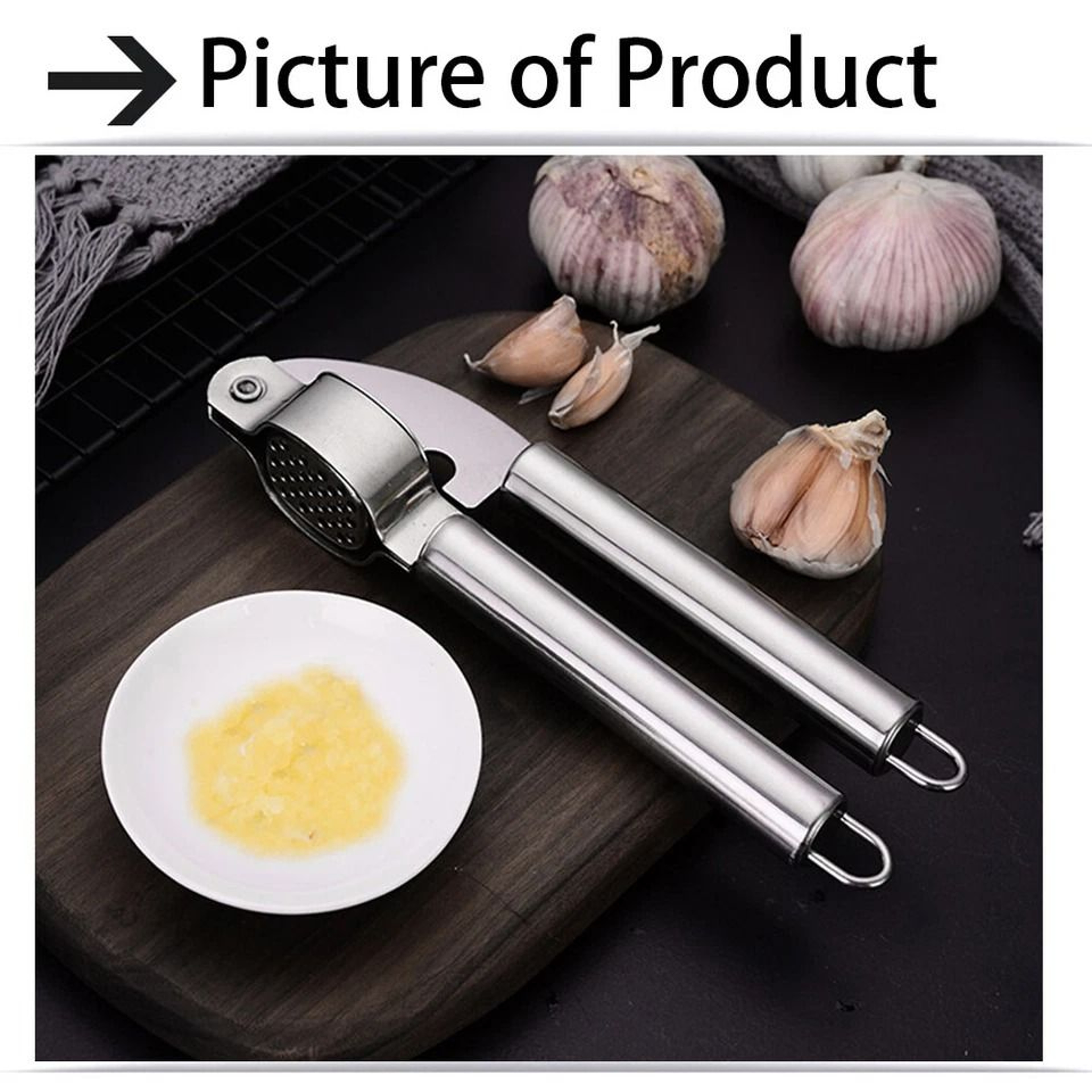 Stainless Steel Professional Garlic Press  EasytoUse Durable Crusher 1