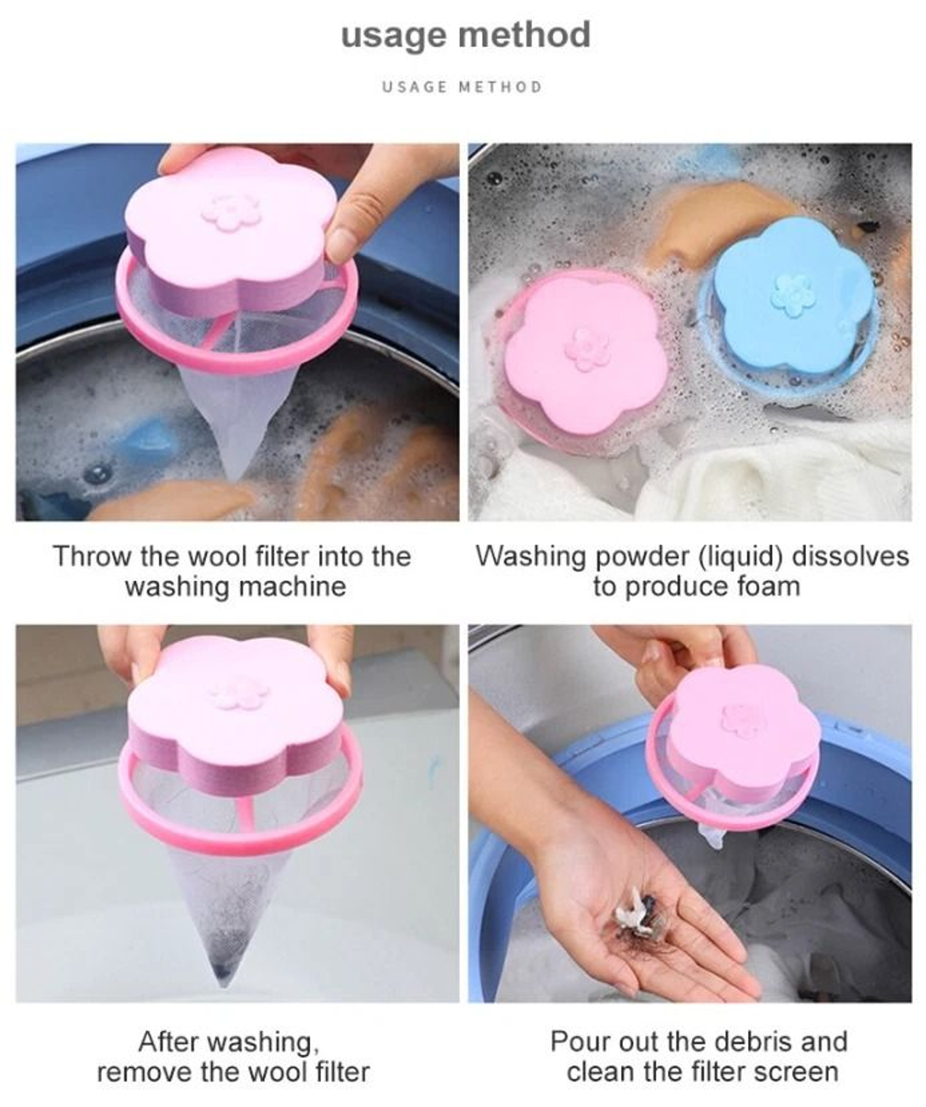 Floating Pet Fur Catcher Laundry Lint Pet Hair Remover For Washing Machine 8