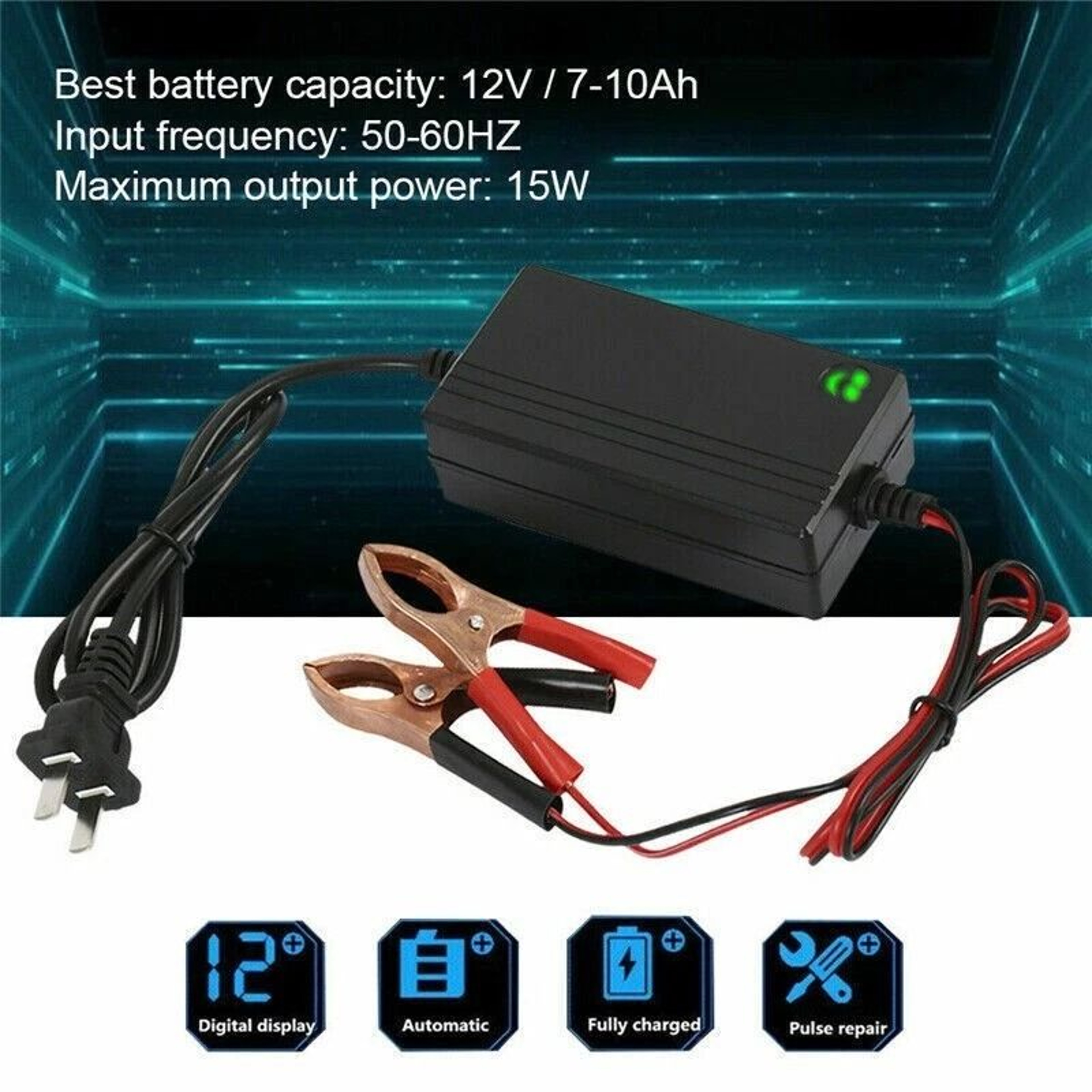 Portable Car Battery Charger  Maintainer  Universal For Trucks Boats Motorcycles  More 4