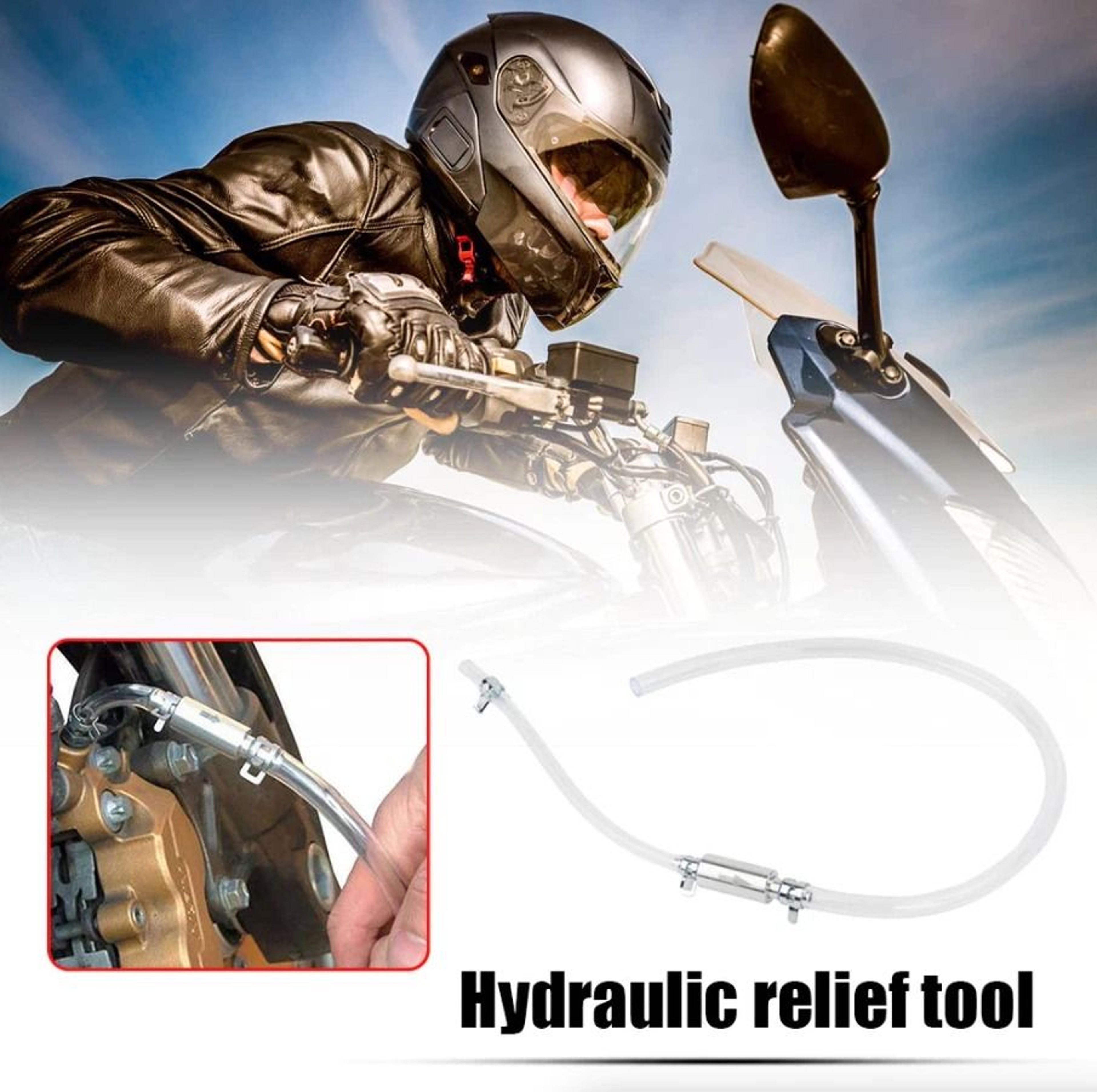 Car  Motorcycle Brake Clutch Bleeder Hose Set With OneWay Valve Tool 10