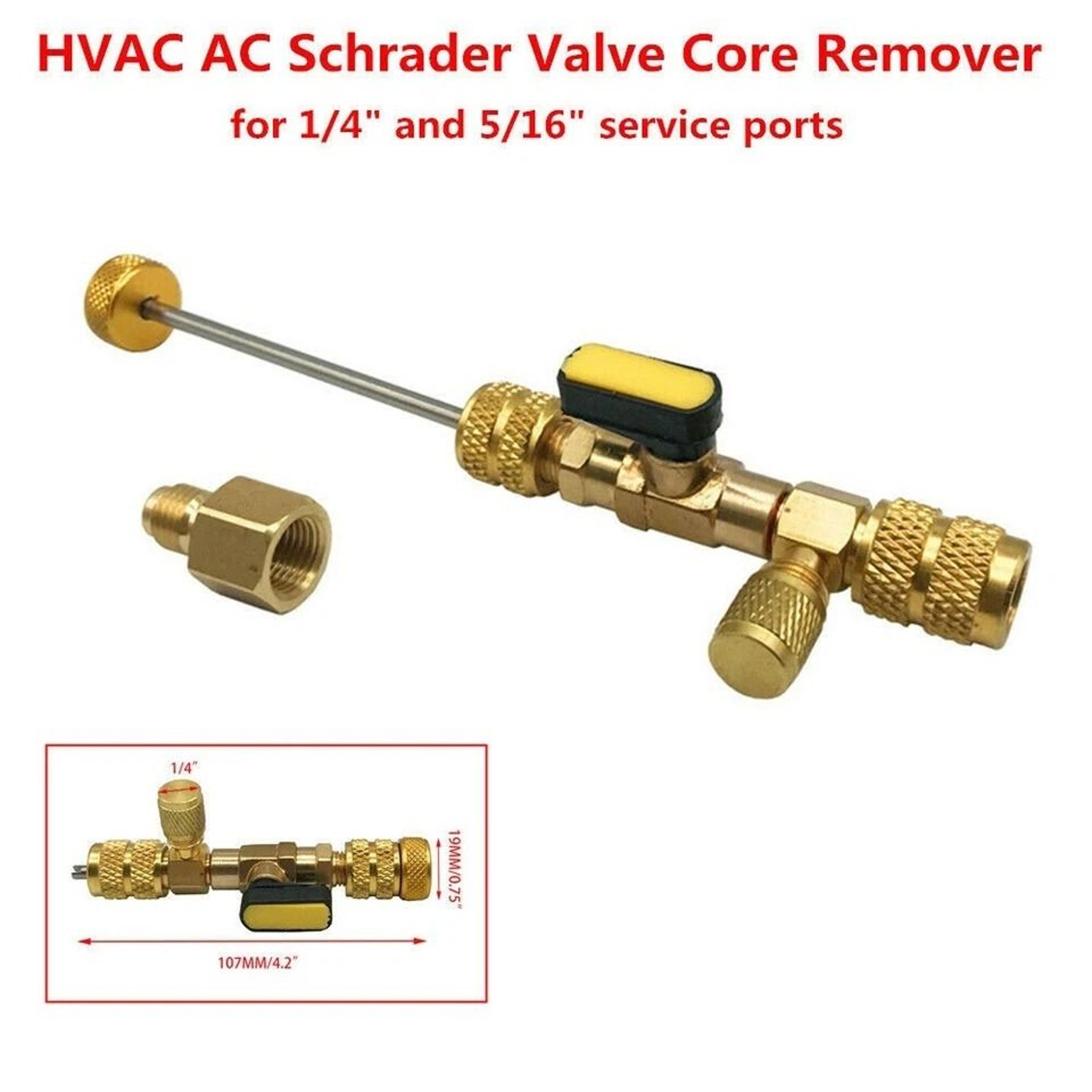 Dual Size AC Schrader Valve Core Remover  Installer 6