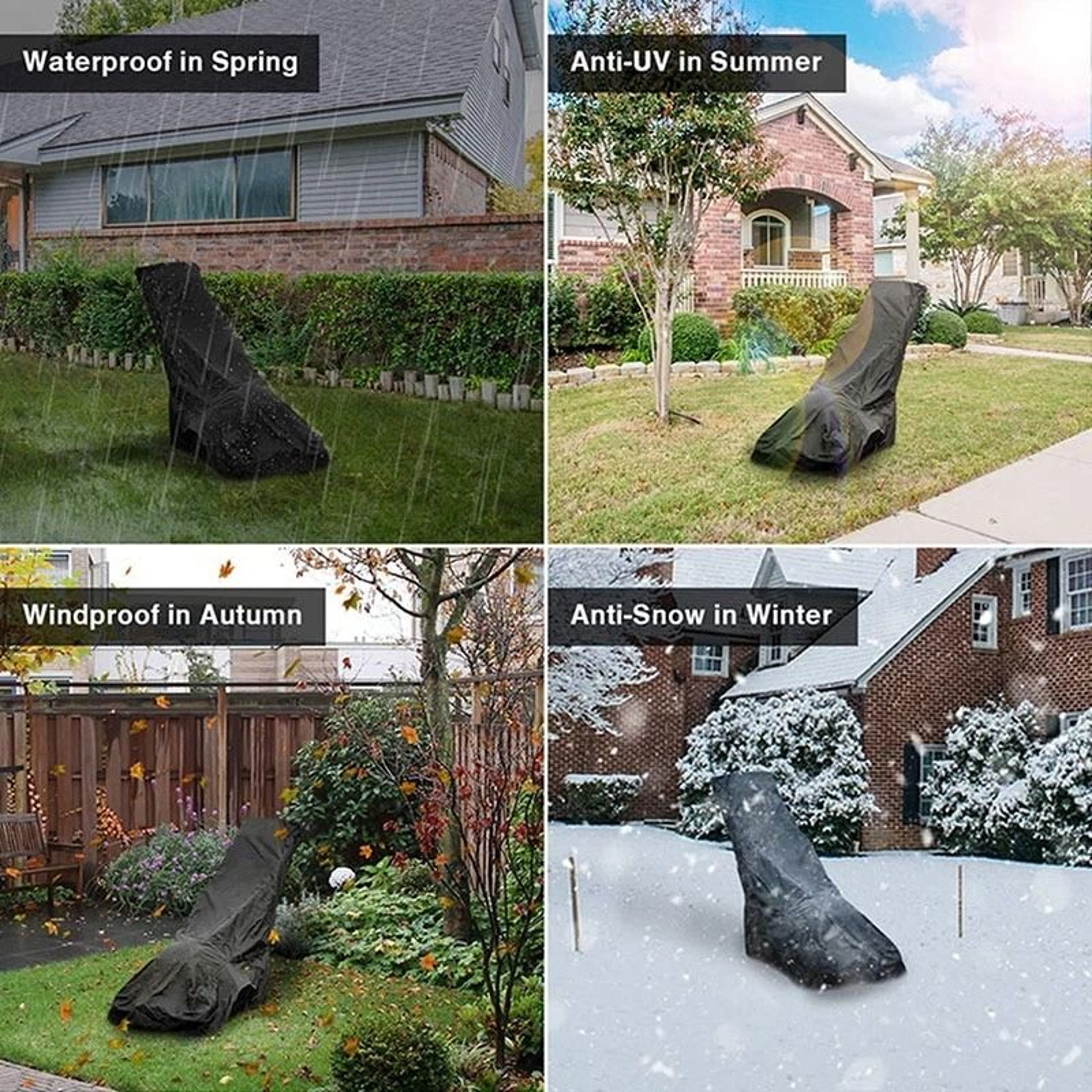 Heavy Duty Waterproof Lawn Mower Cover  Universal UV Protector For Push Mowers 10