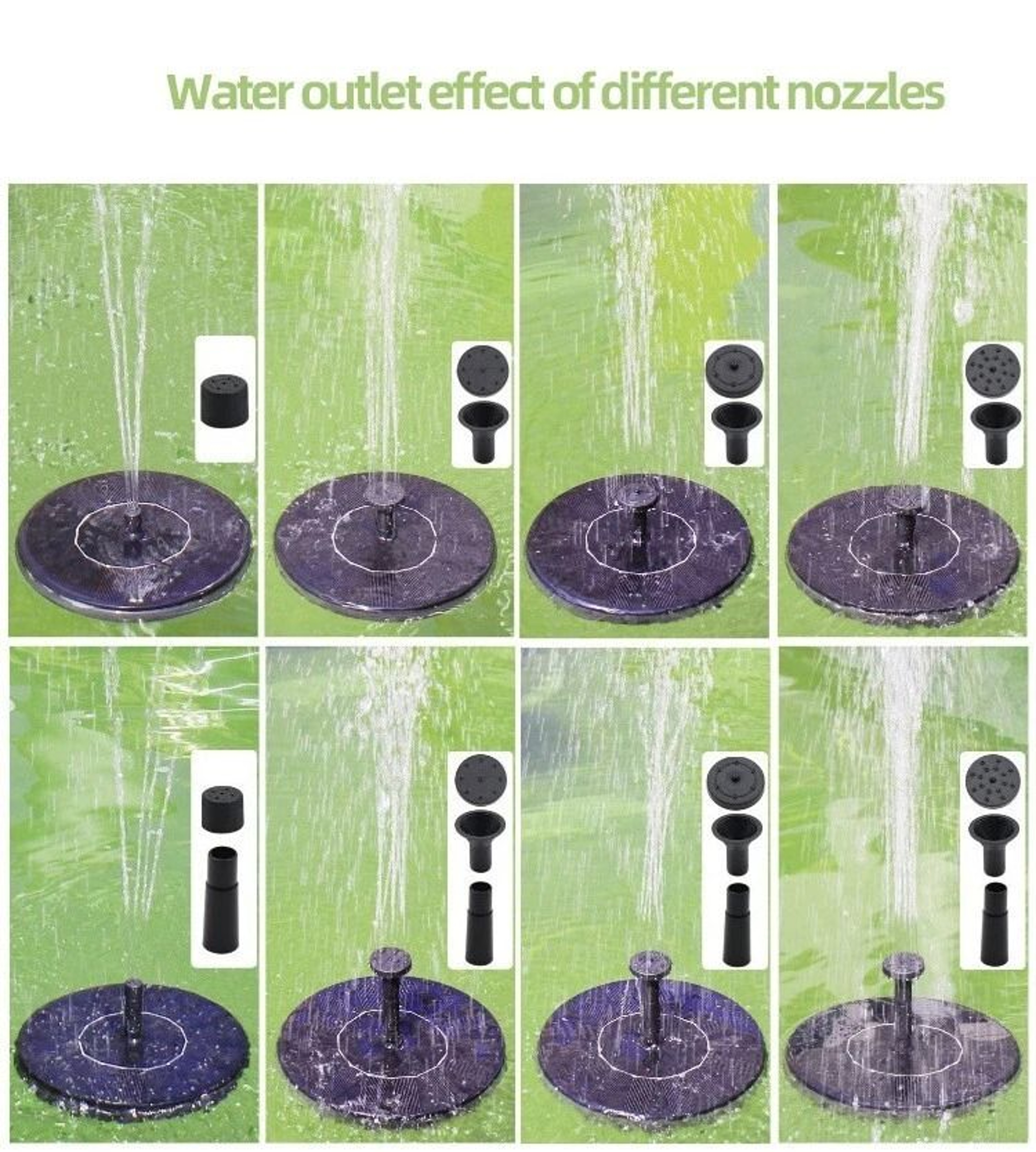 Solar Power Bird Bath Fountain Pump  Upgrade With Solar Fountain And Nozzles For Outdoor Bird Bath