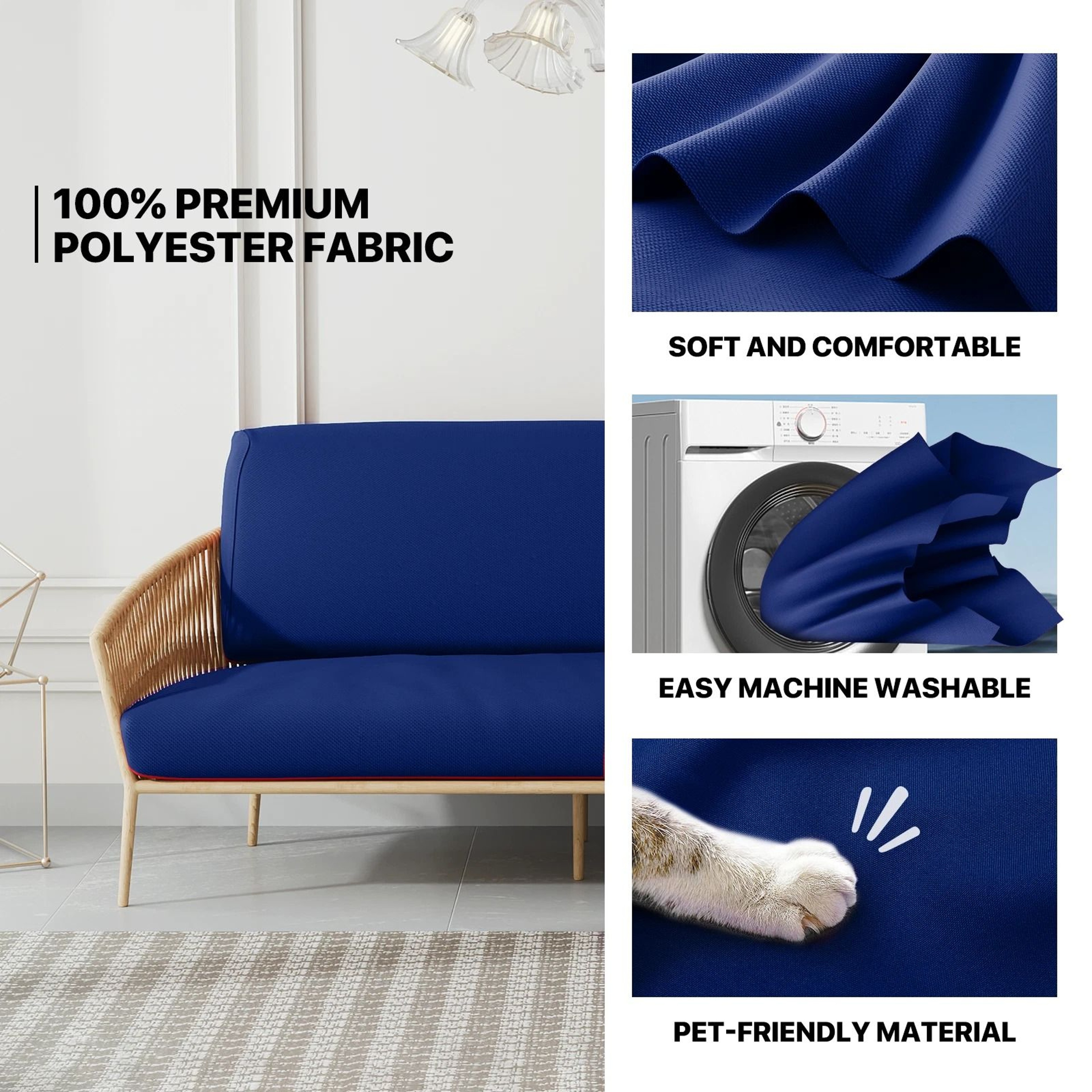 Twin Size Slipcover Stretch Futon Cover  Sofa Protector For Cushions 4