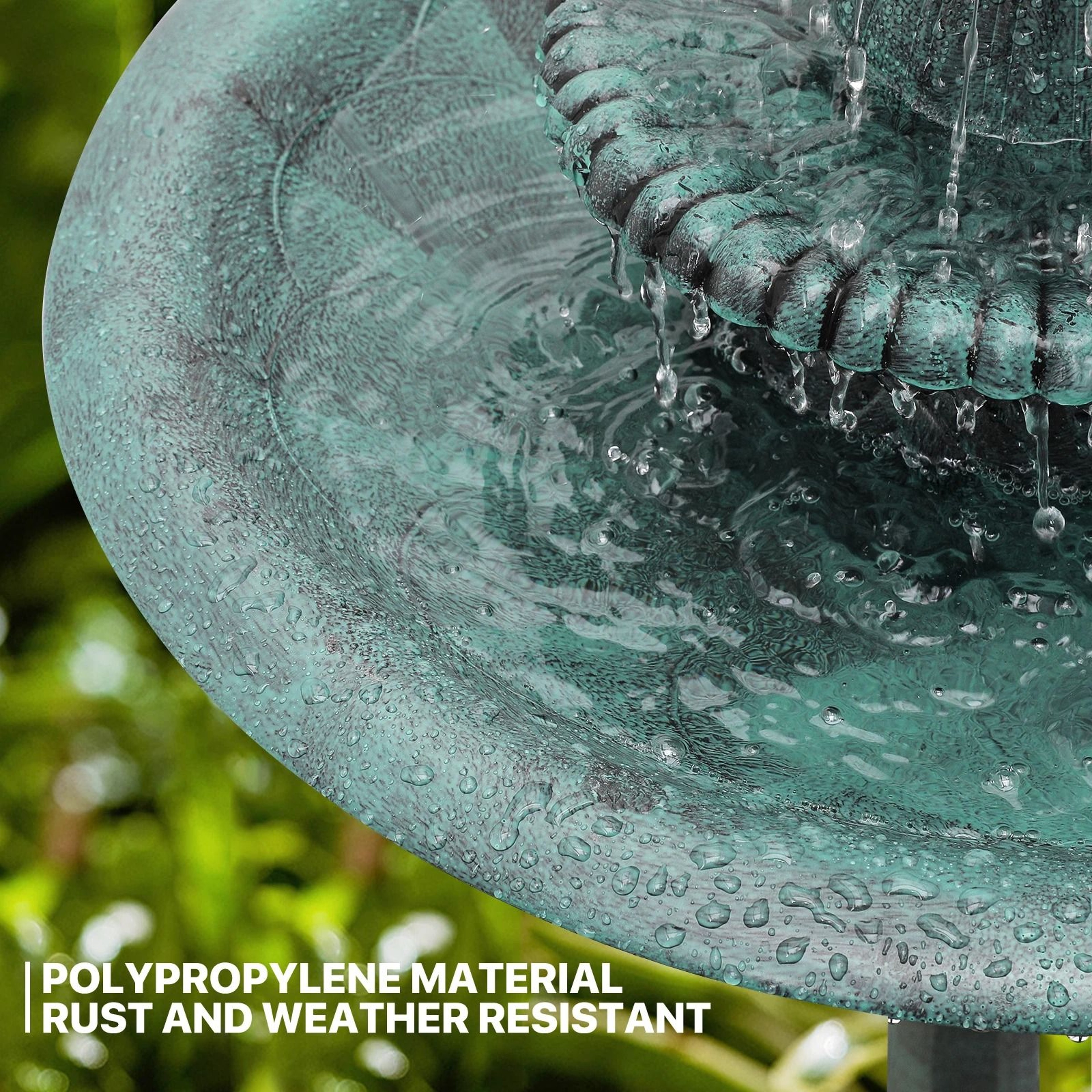 Tall Pedestal Outdoor Fountain  Elegant Garden Electric Birdbath For Patio  Backyard Decor 5