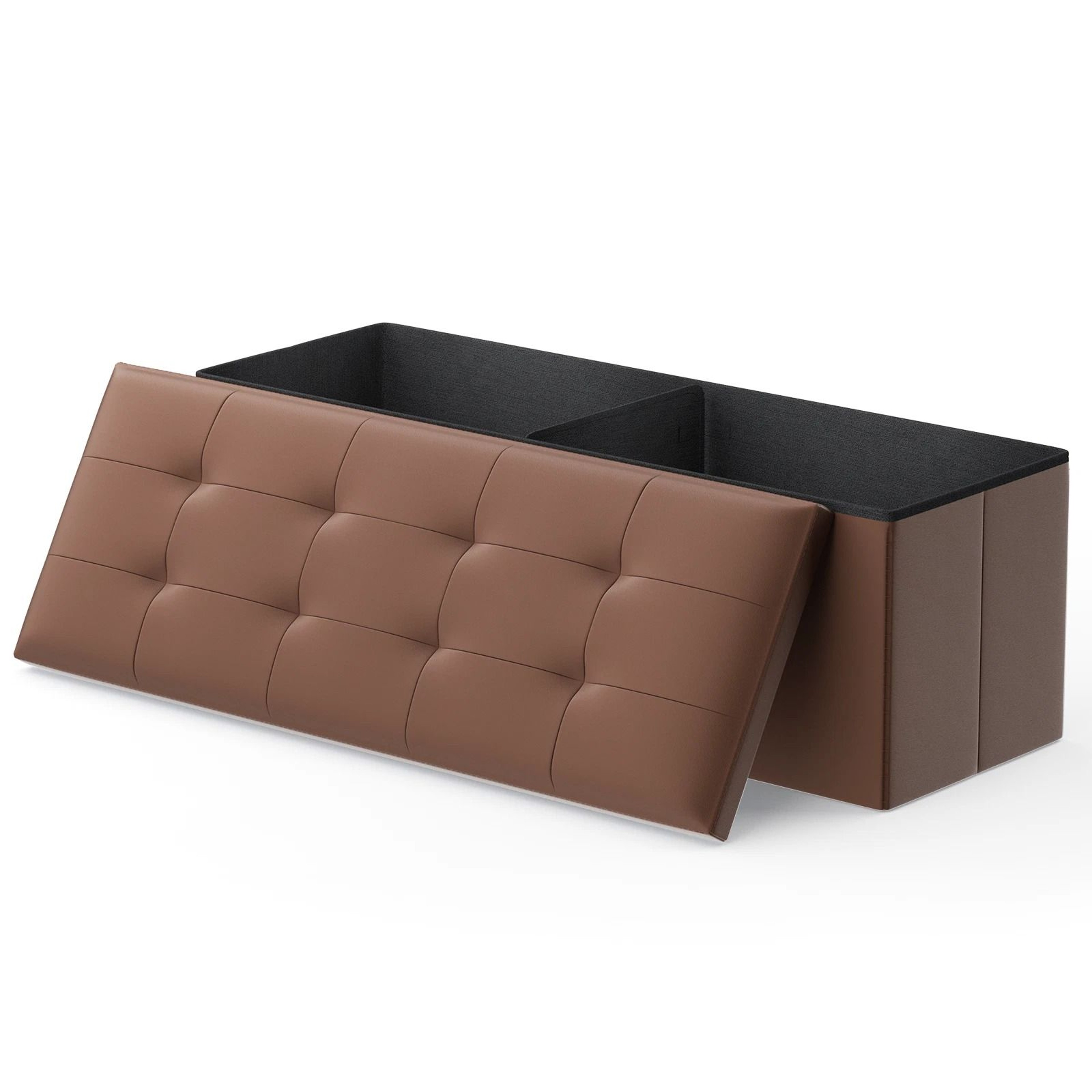 Fabric Storage  PU Leather Upholstered Lift Top Footrest With Ample Storage 4