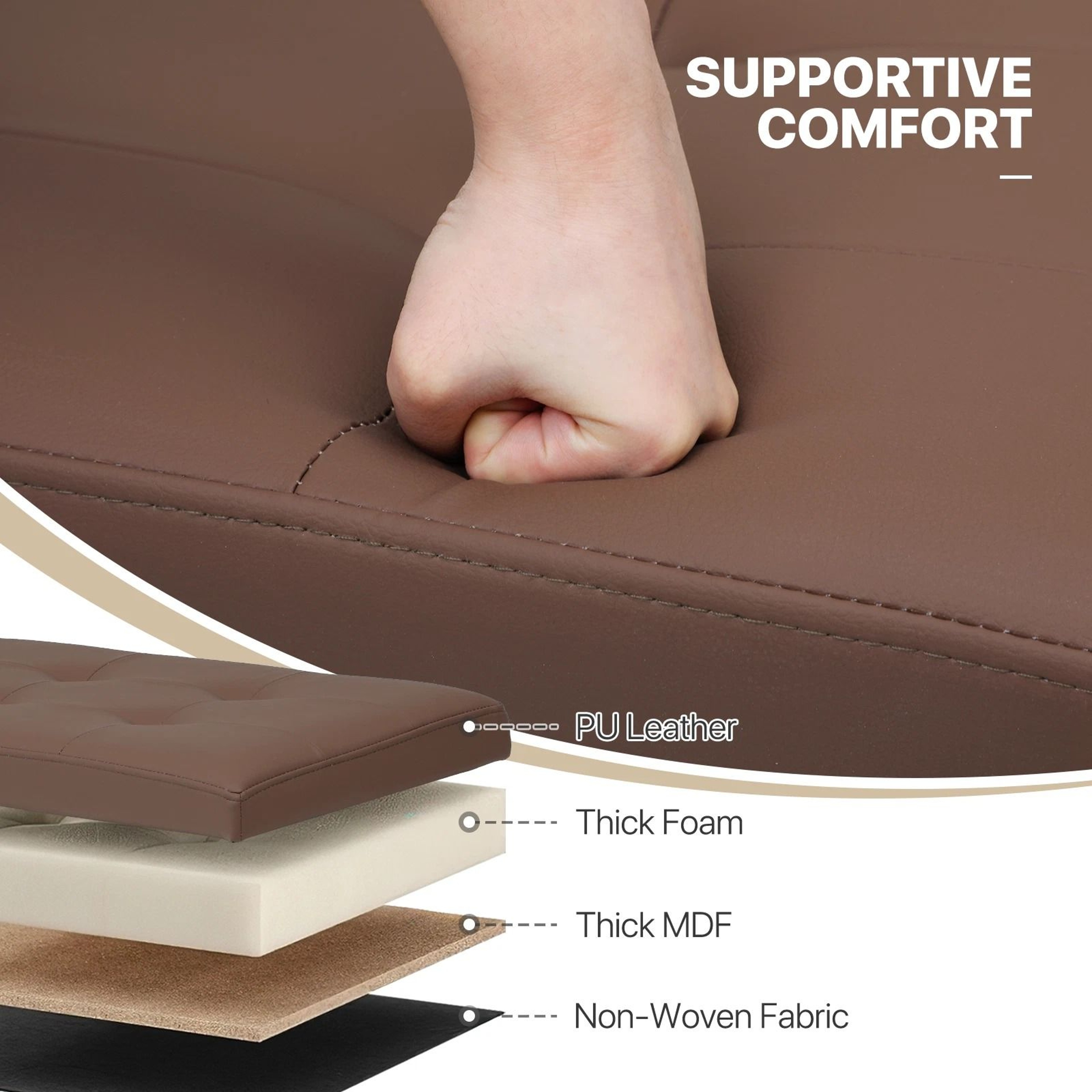 Fabric Storage  PU Leather Upholstered Lift Top Footrest With Ample Storage 5