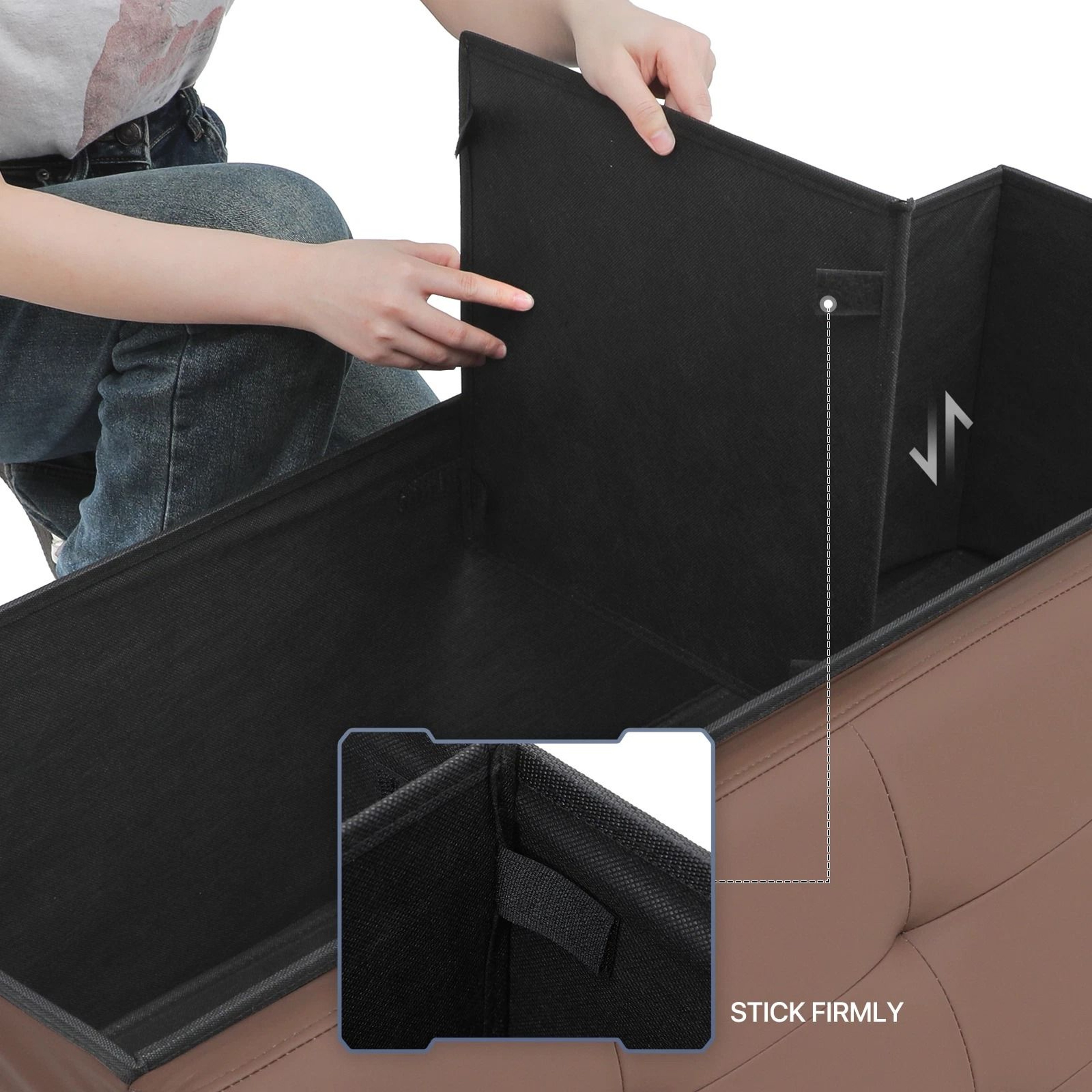 Fabric Storage  PU Leather Upholstered Lift Top Footrest With Ample Storage 6