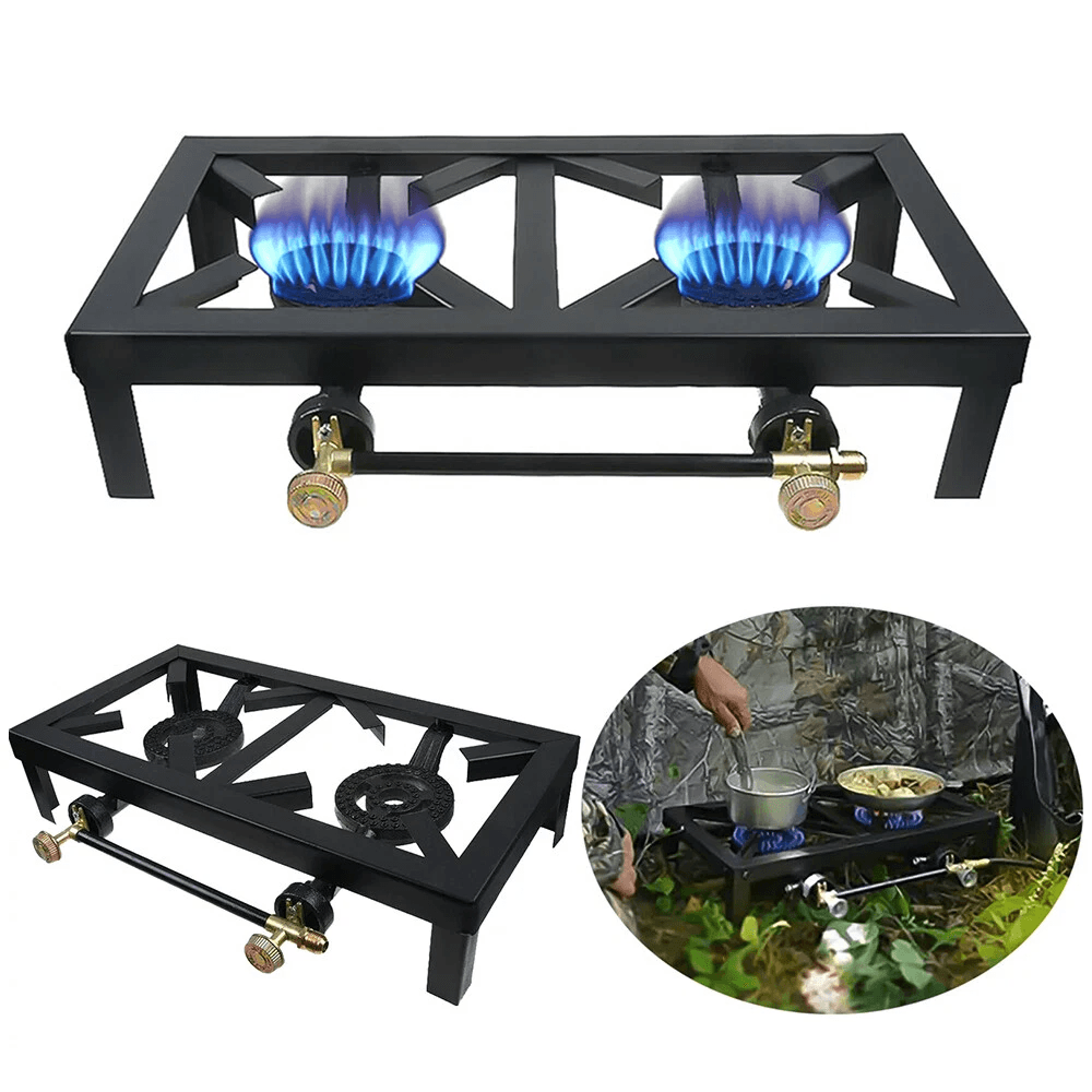 Portable Gas Camping Stove Burner  Outdoor BBQ Cooker 7