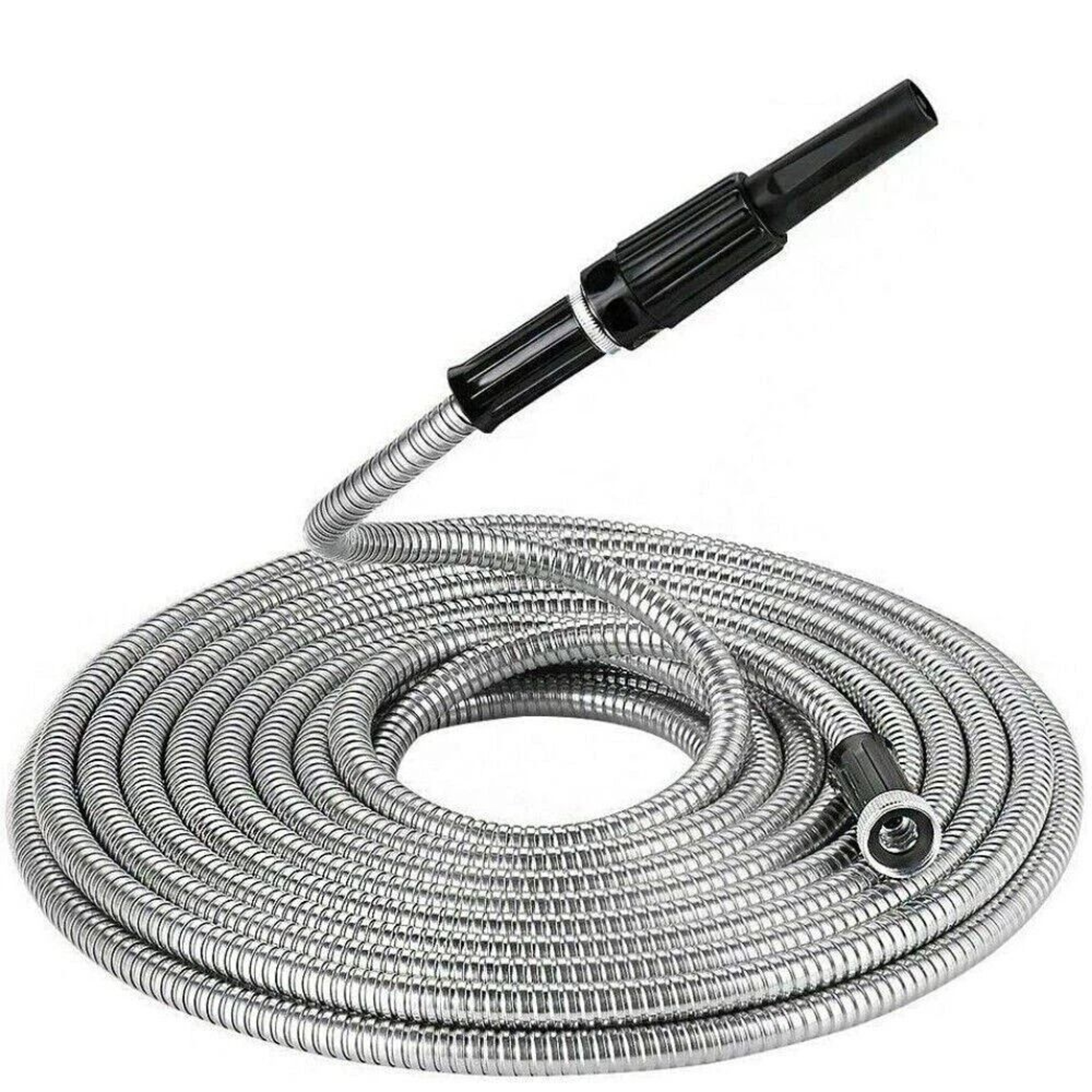 Stainless Steel Metal Garden Water Hose  Kink Proof Flexible Heavy Duty For Lawn And Garden 4