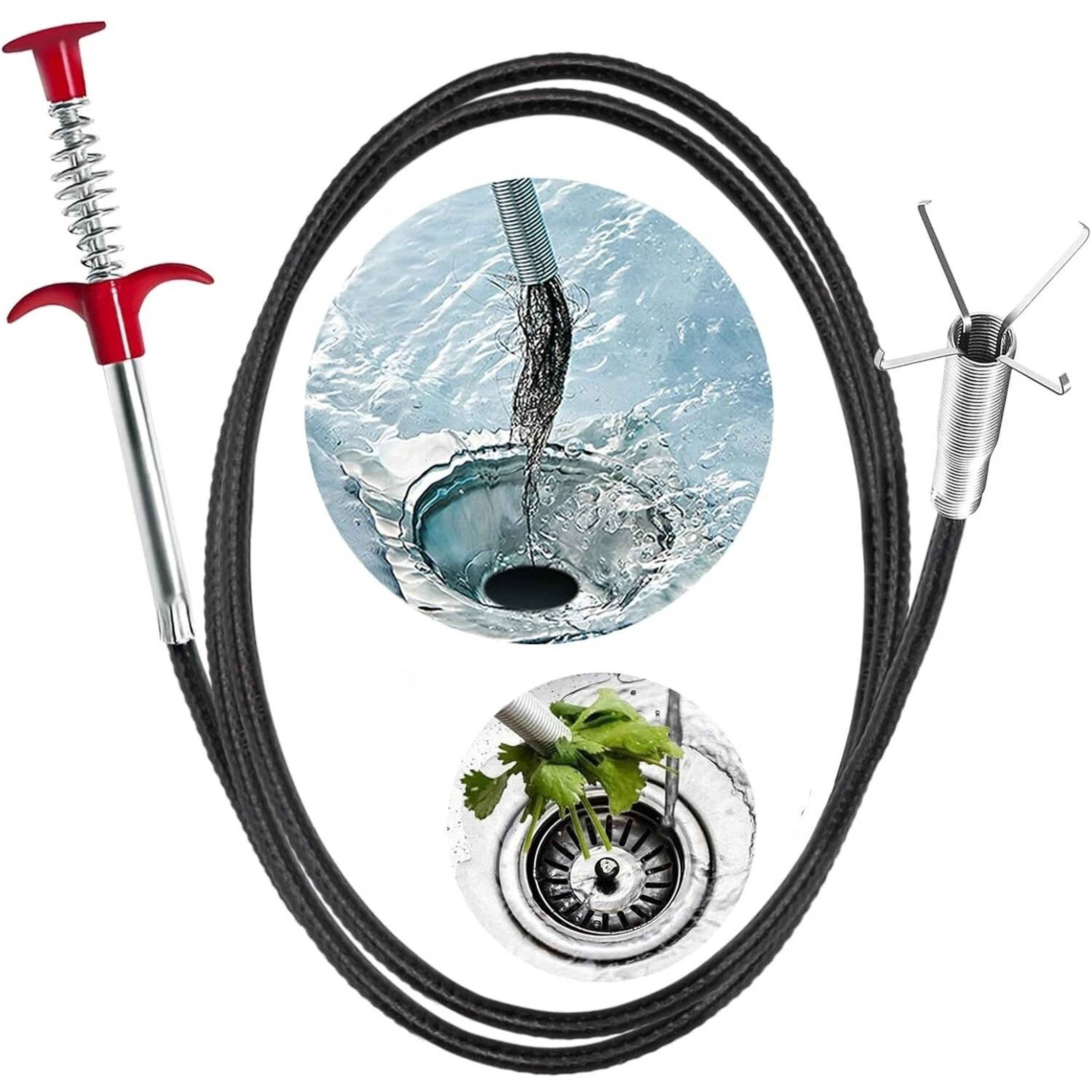 Manual Drain Snake  Clog Remover For Sinks Drains Toilets And Pipes  Metal Tool 12