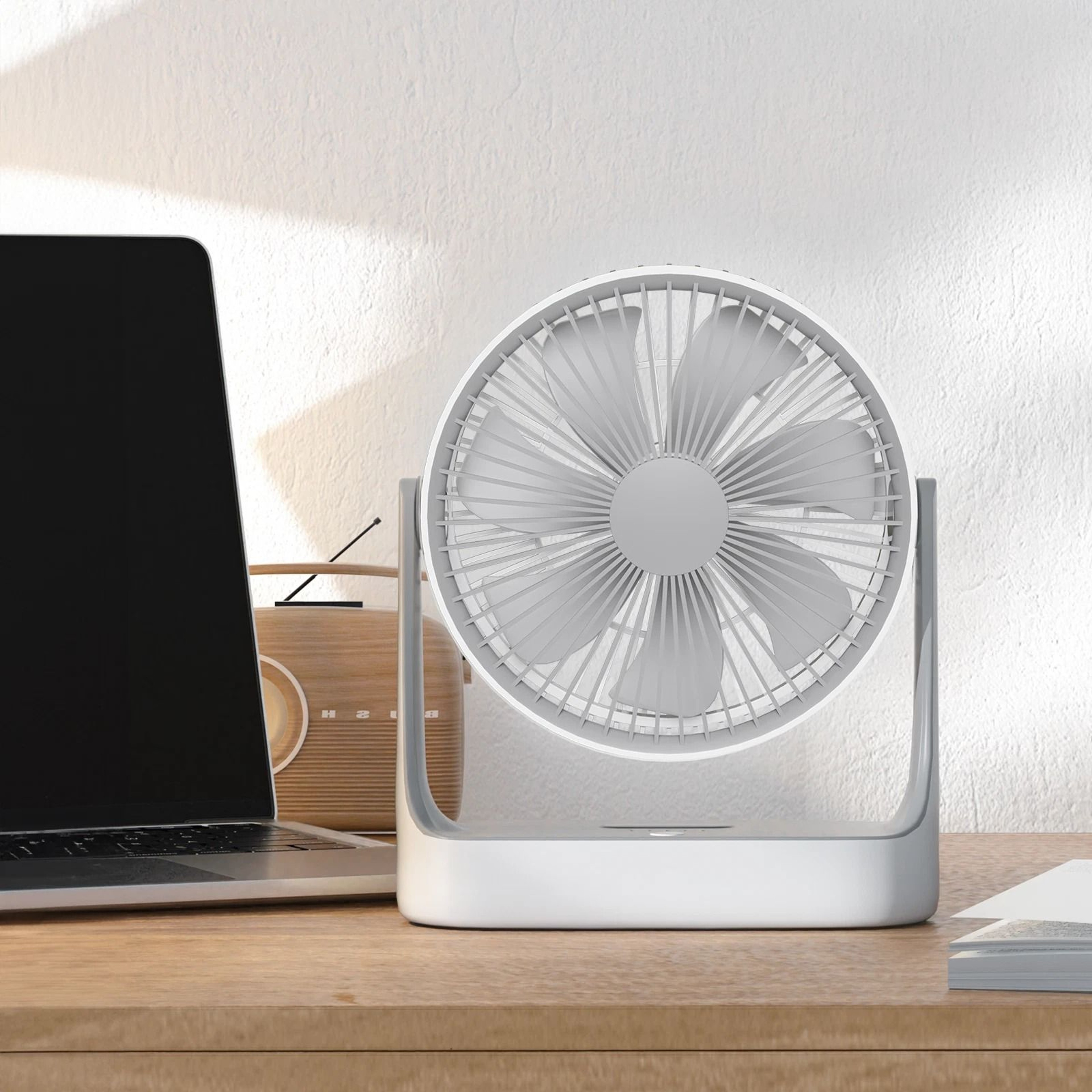 Portable Personal Desk Fan USB Rechargeable  Hanging Hook 0