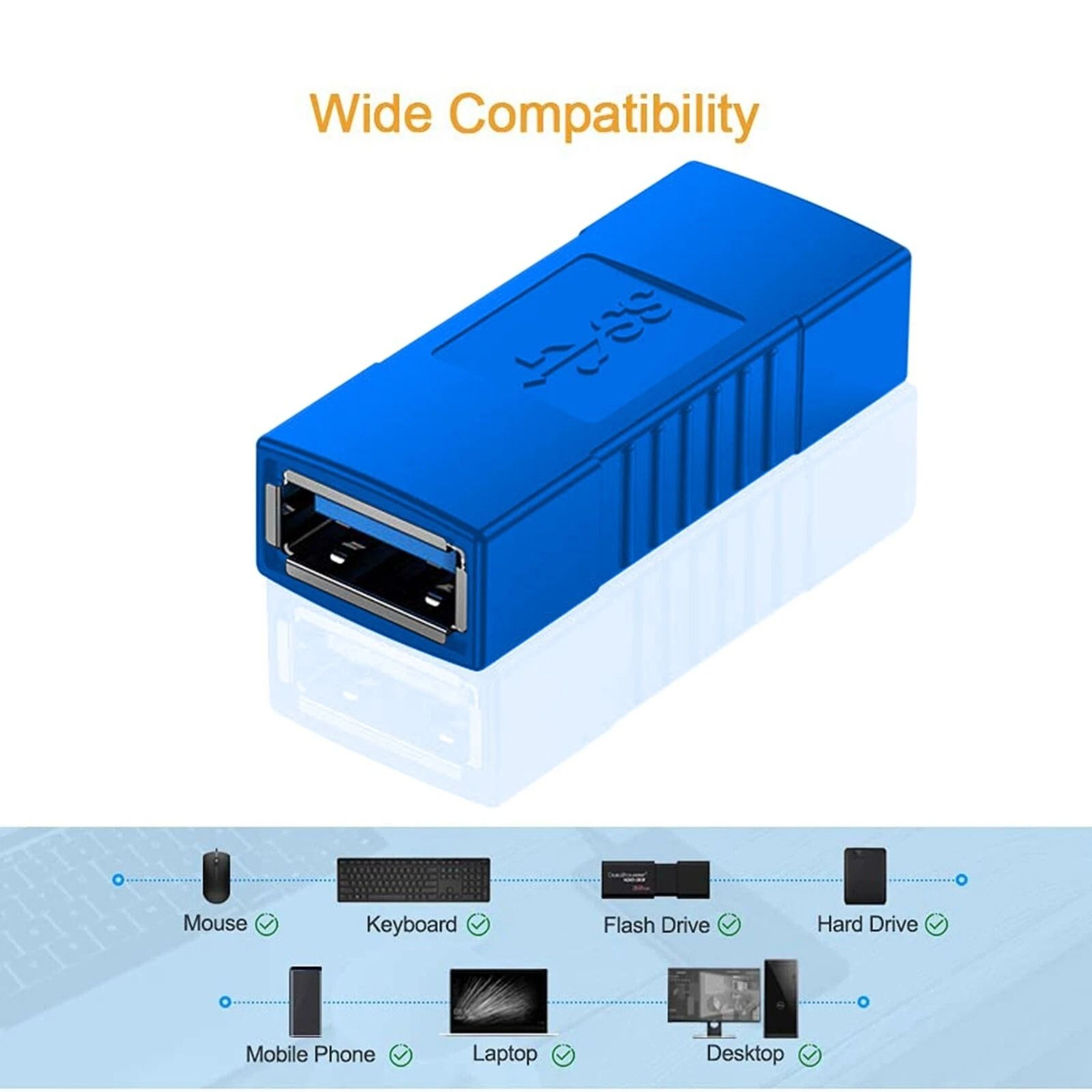 USB Female To Female Adapter Coupler  HighSpeed Data Connector 1