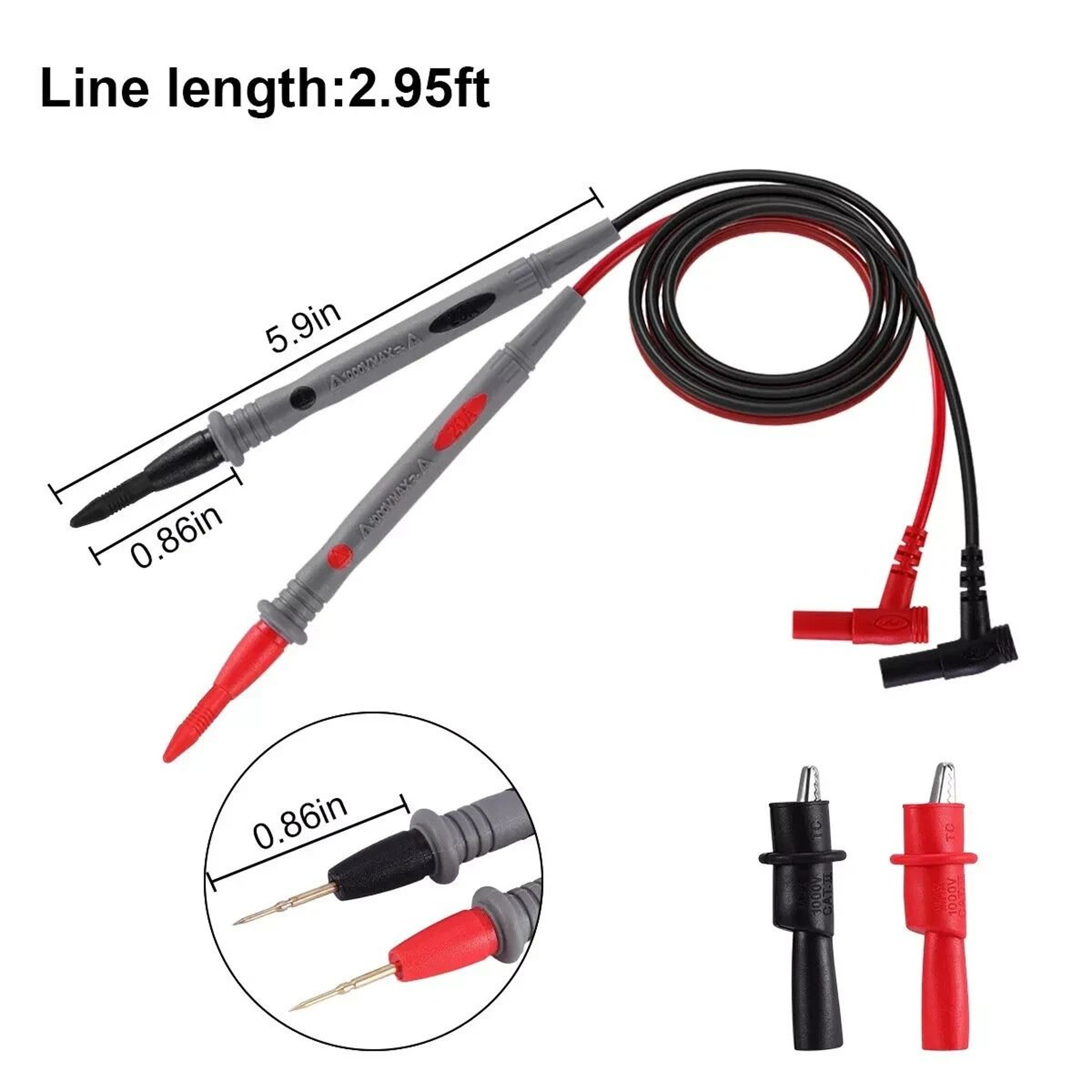 Multimeter Test Leads With Alligator Clips For Fluke Meter  Premium Electrical Probes 3