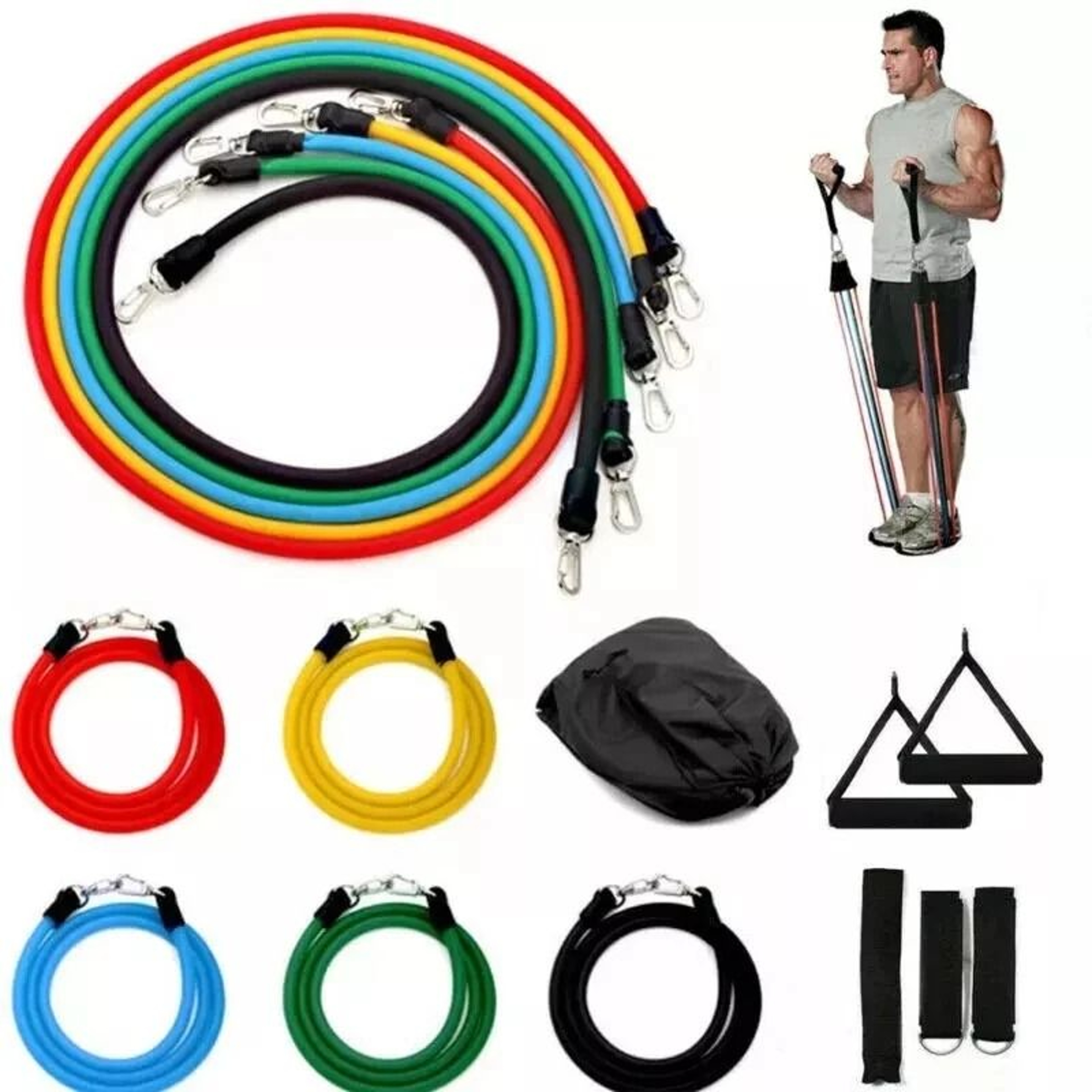 Resistance Band Set For Yoga  Pilates  Versatile Fitness Tube Workout Bands For Abs  Muscle Strengt 8