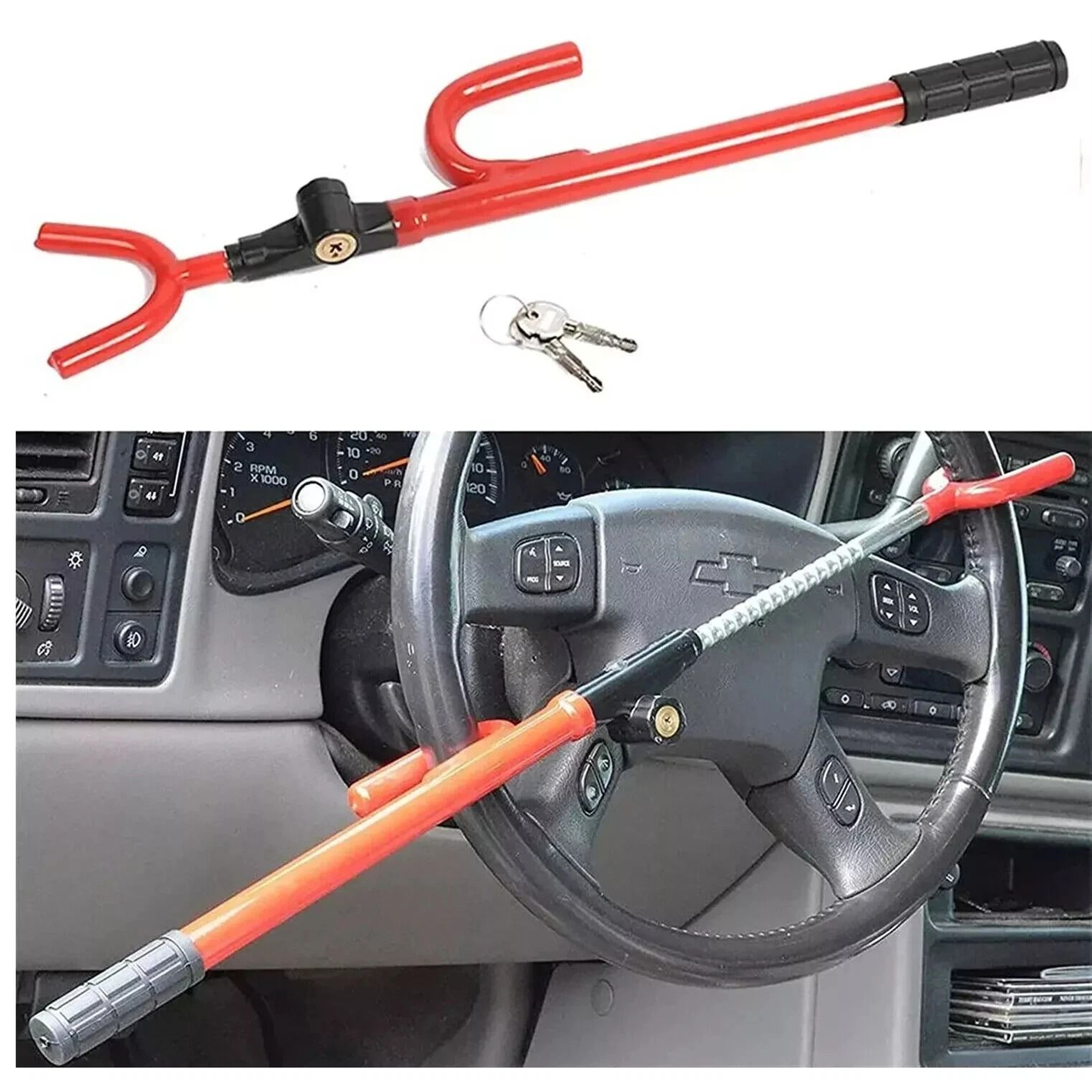 The Club Twin Hooks AntiTheft Steering Wheel Lock For Car Van Truck SUV  Universal Fit 4